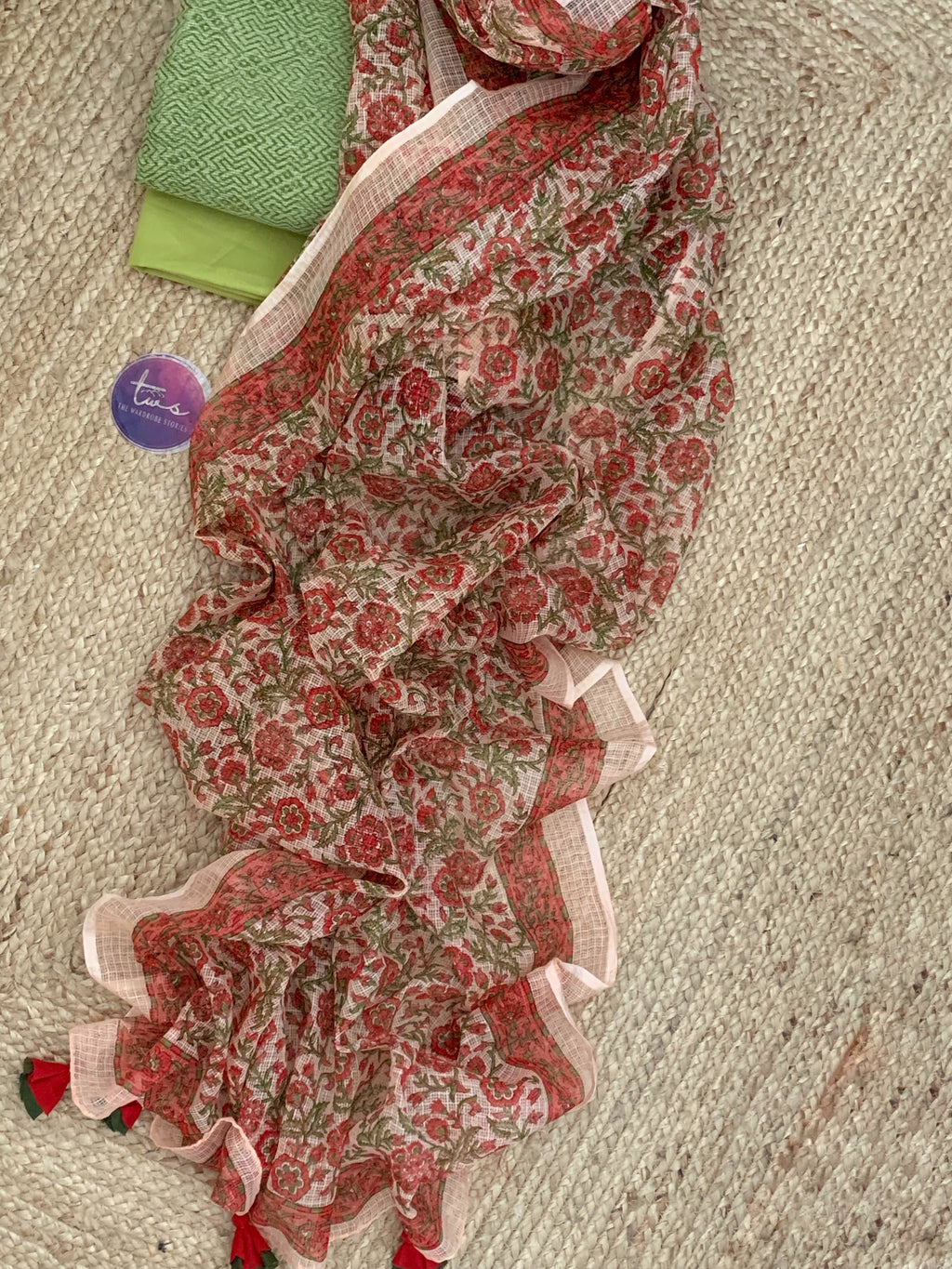 Pastel Green Handcrafted Kota Suit
