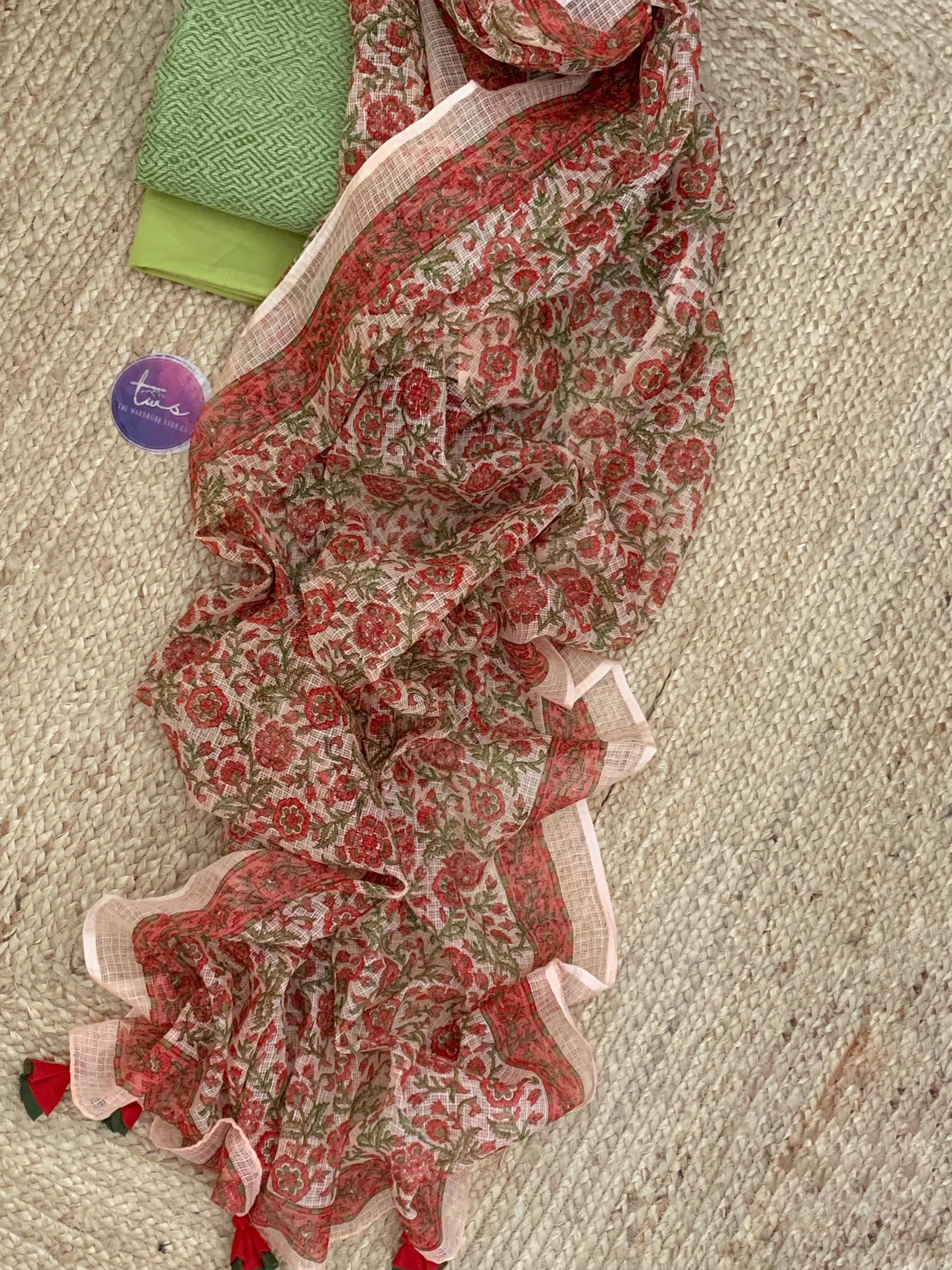 Pastel Green Handcrafted Kota Suit
