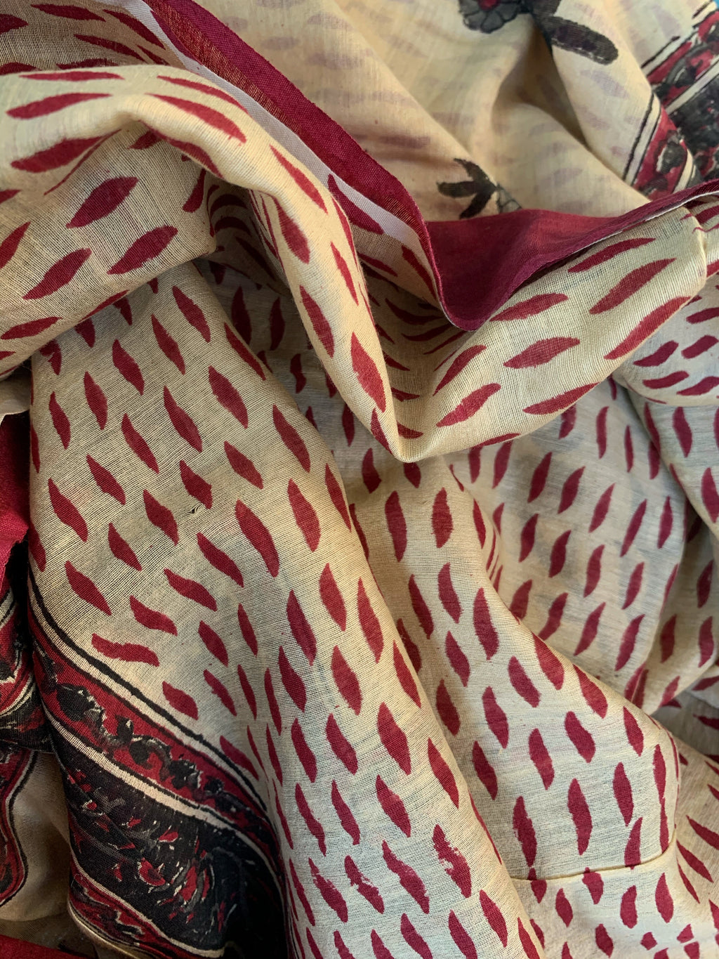 Handblock Printed Chanderi Saree
