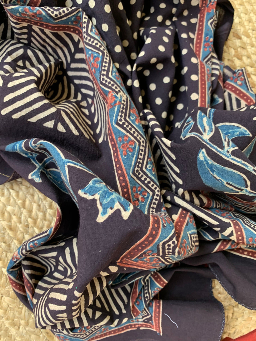 Natural Dyes Handblock Ajrakh Cotton Suit
