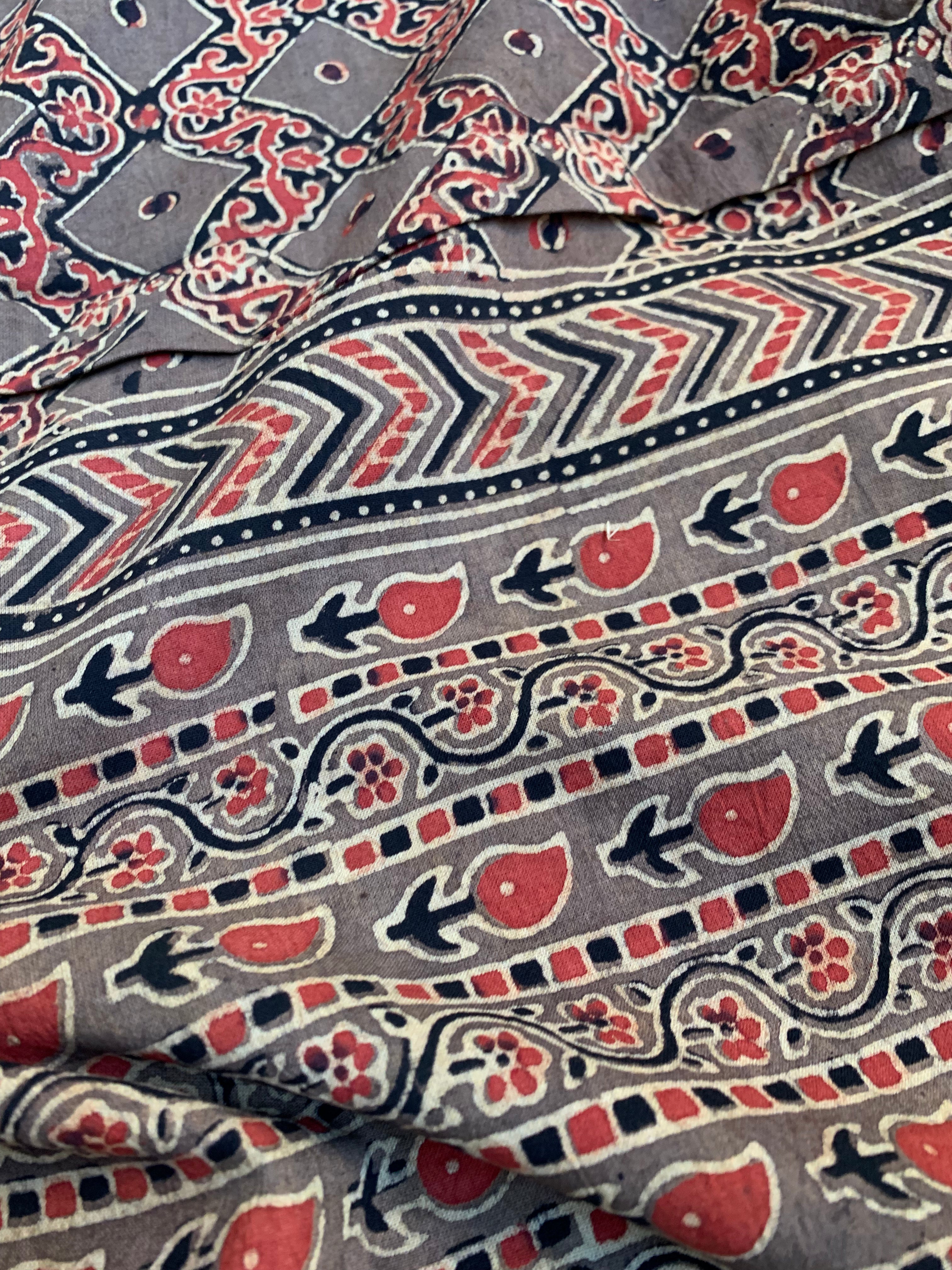 Natural Dyes Handblock Ajrakh Cotton Suit