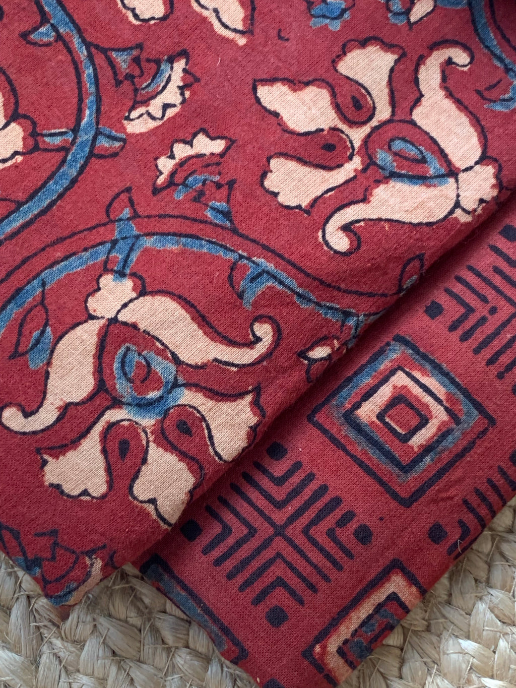 Handblock Ajrakh Cotton Kota Suit