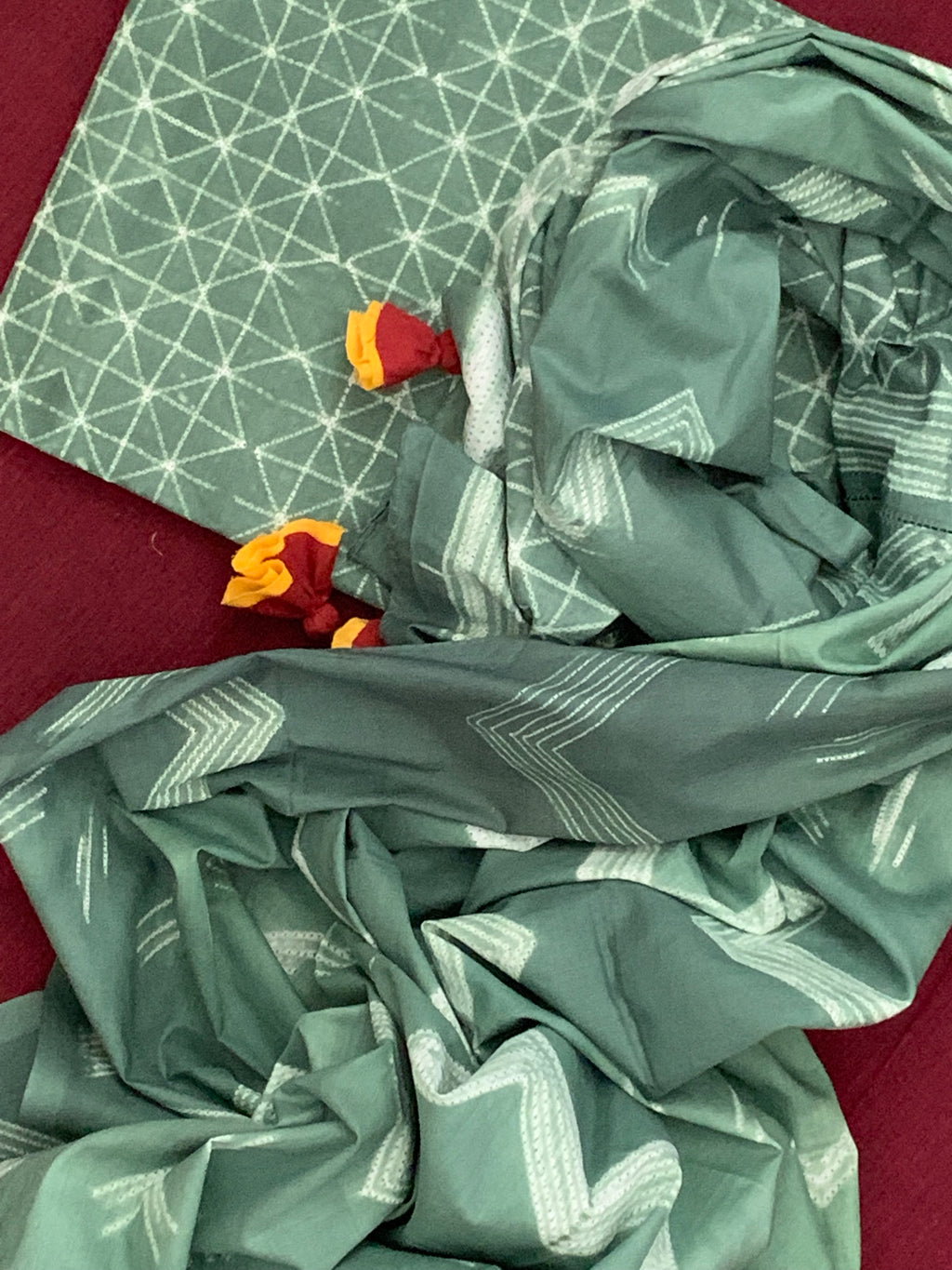 Handcrafted Shibori Kurta Dupatta Set