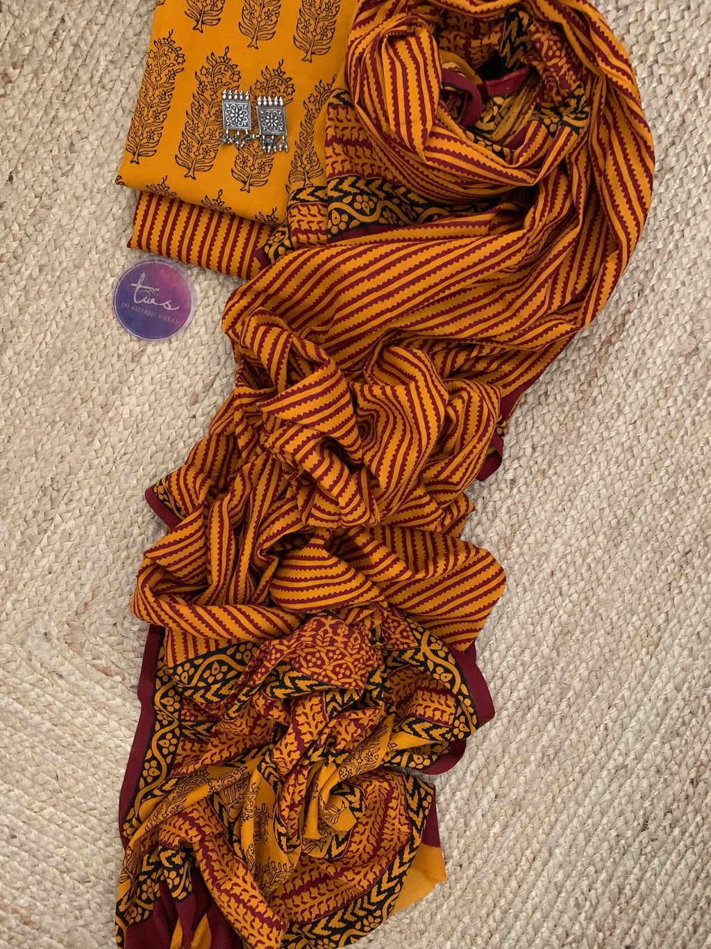 Natural Dyed Bagh Handblock Cotton Suit