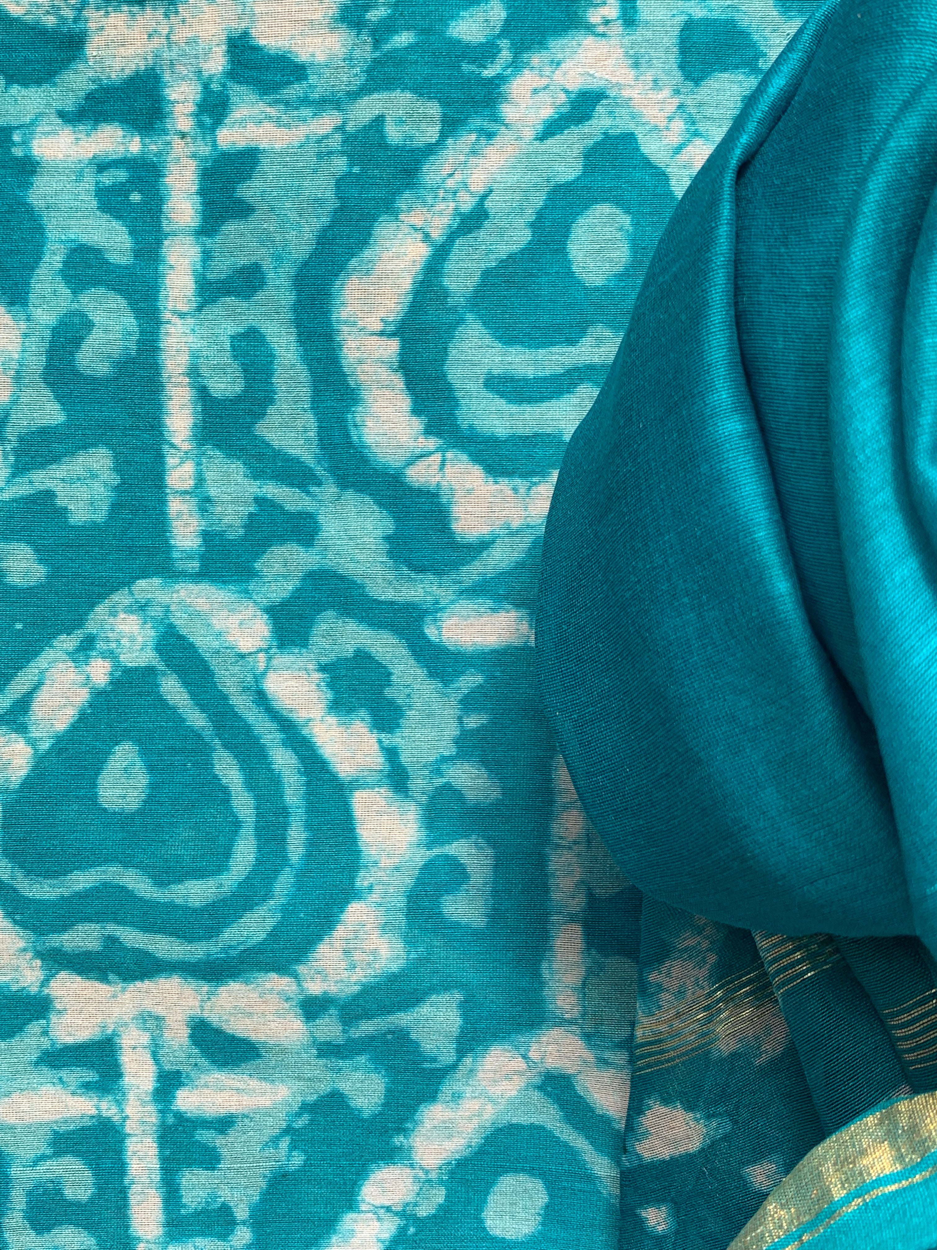 Handblock Chanderi Suit