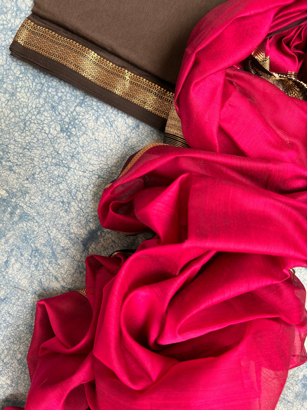 Handwoven Maheshwari Kurta Dupatta Set