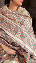 Madhubani Handpainted Tussar Silk Dupatta
