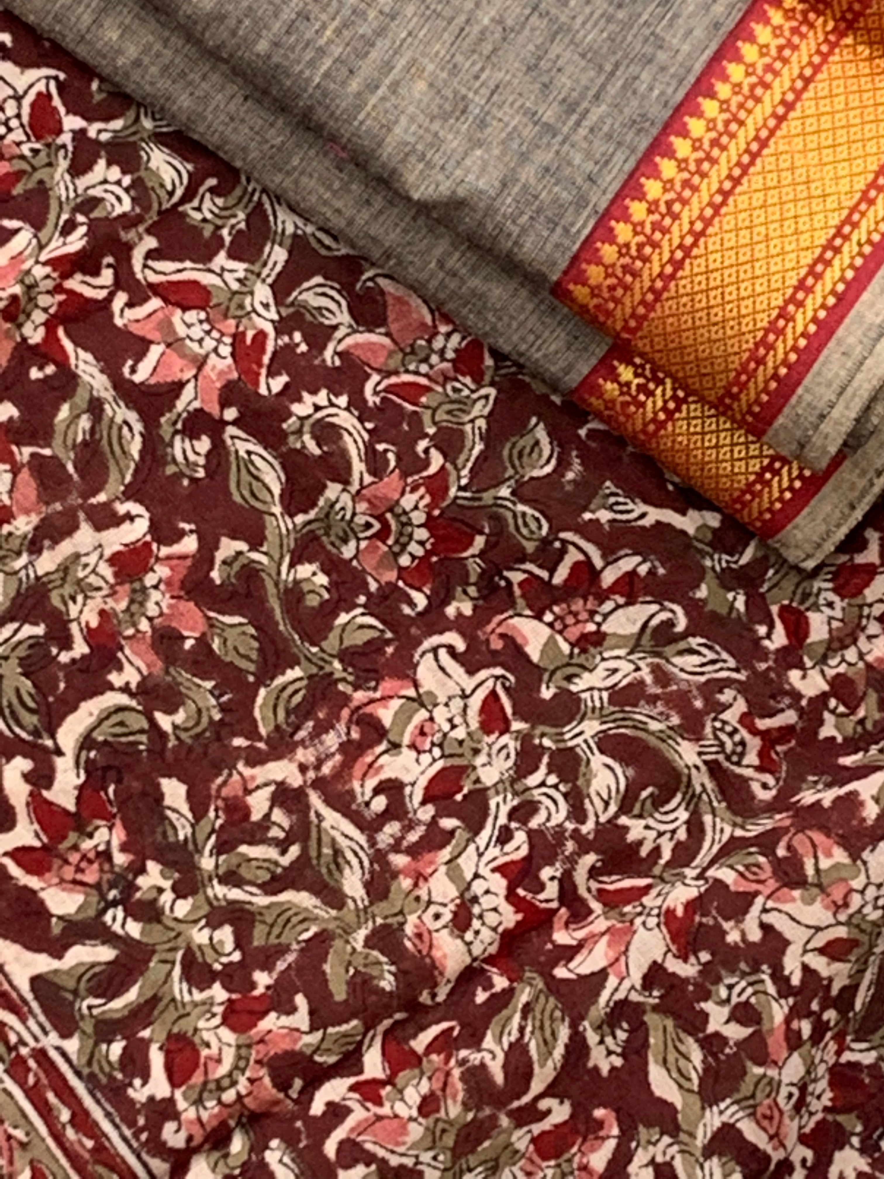 Handwoven Handcrafted Kalamkari Kurta Dupatta Set