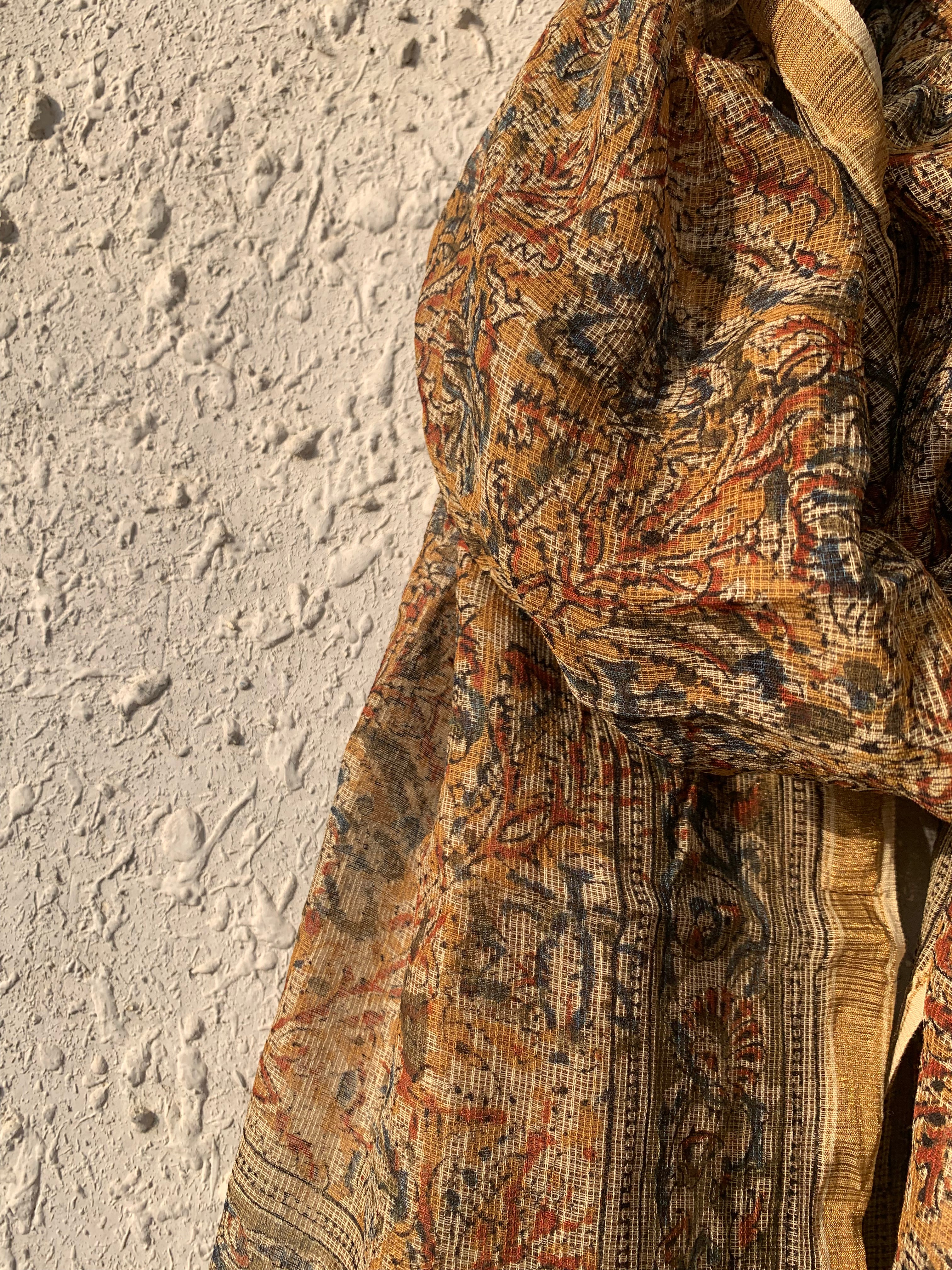 Handwoven and Handblock Natural Dye Kalamkari Kota Dupatta