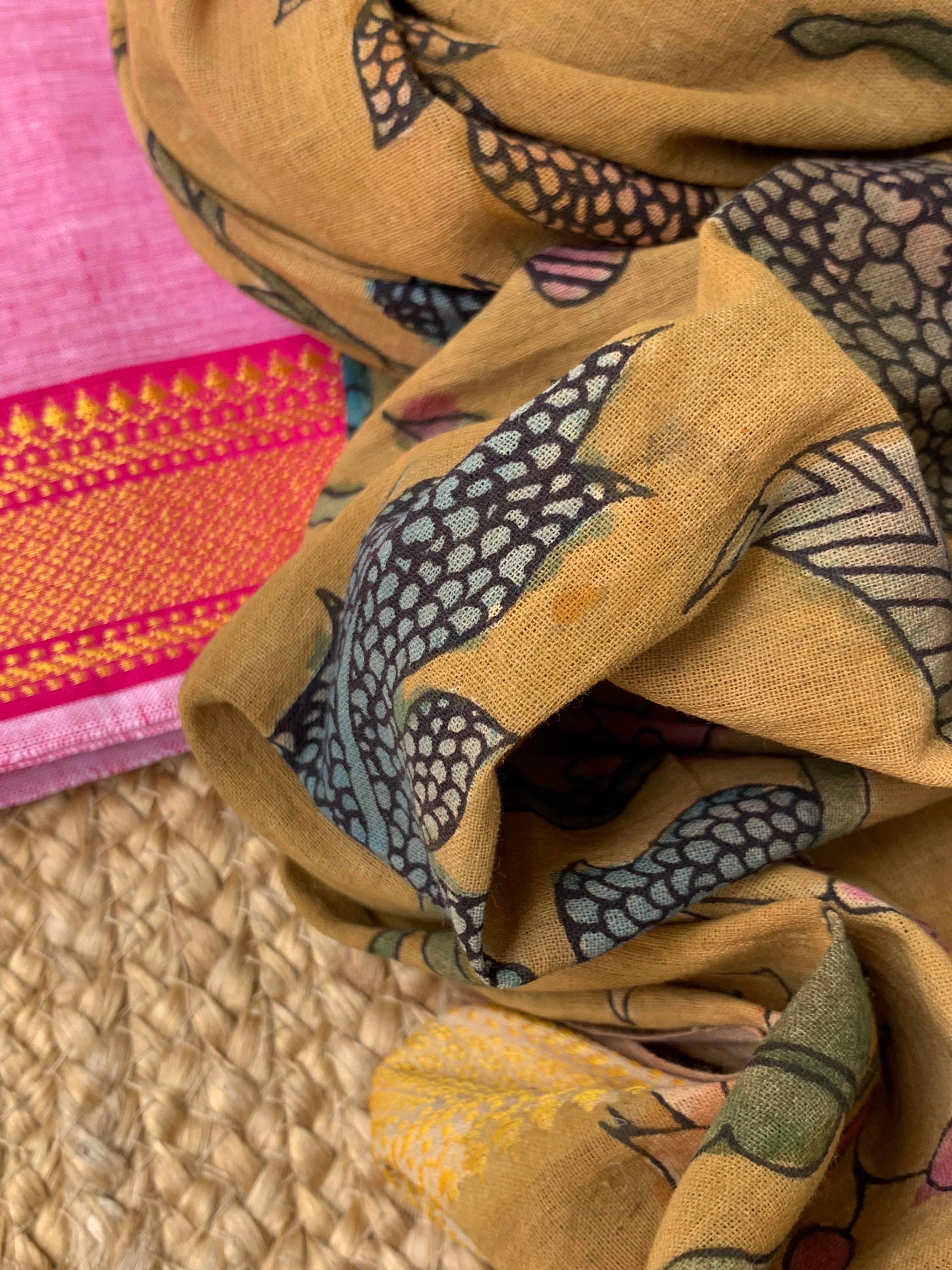 Handwoven Handcrafted Kalamkari Kurta Dupatta Set