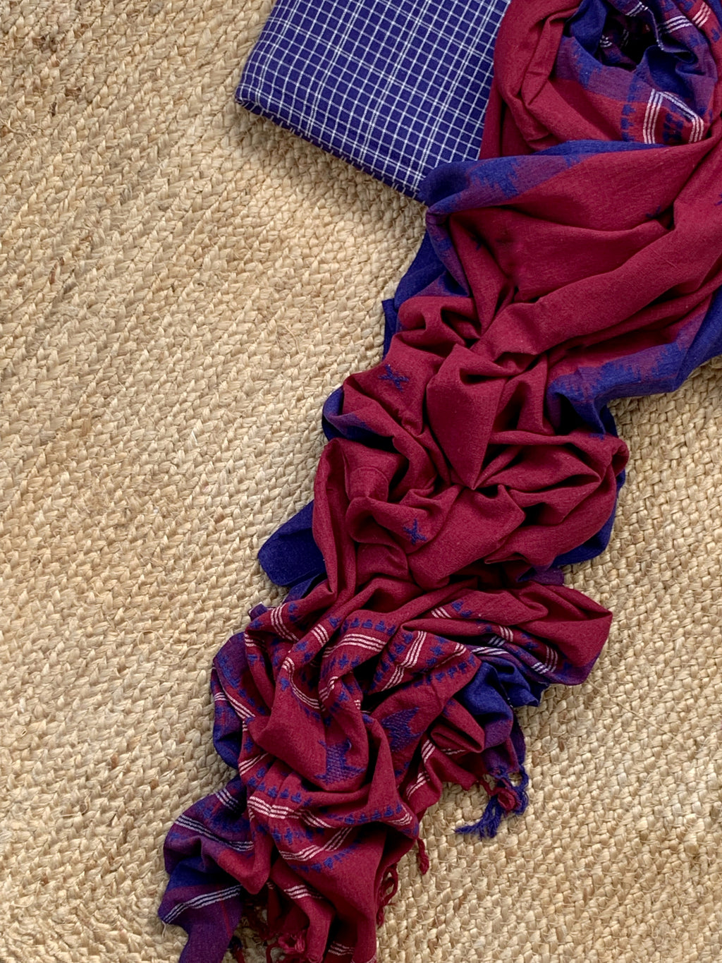 Handspun Handwoven Kotpad Kurta Dupatta Set
