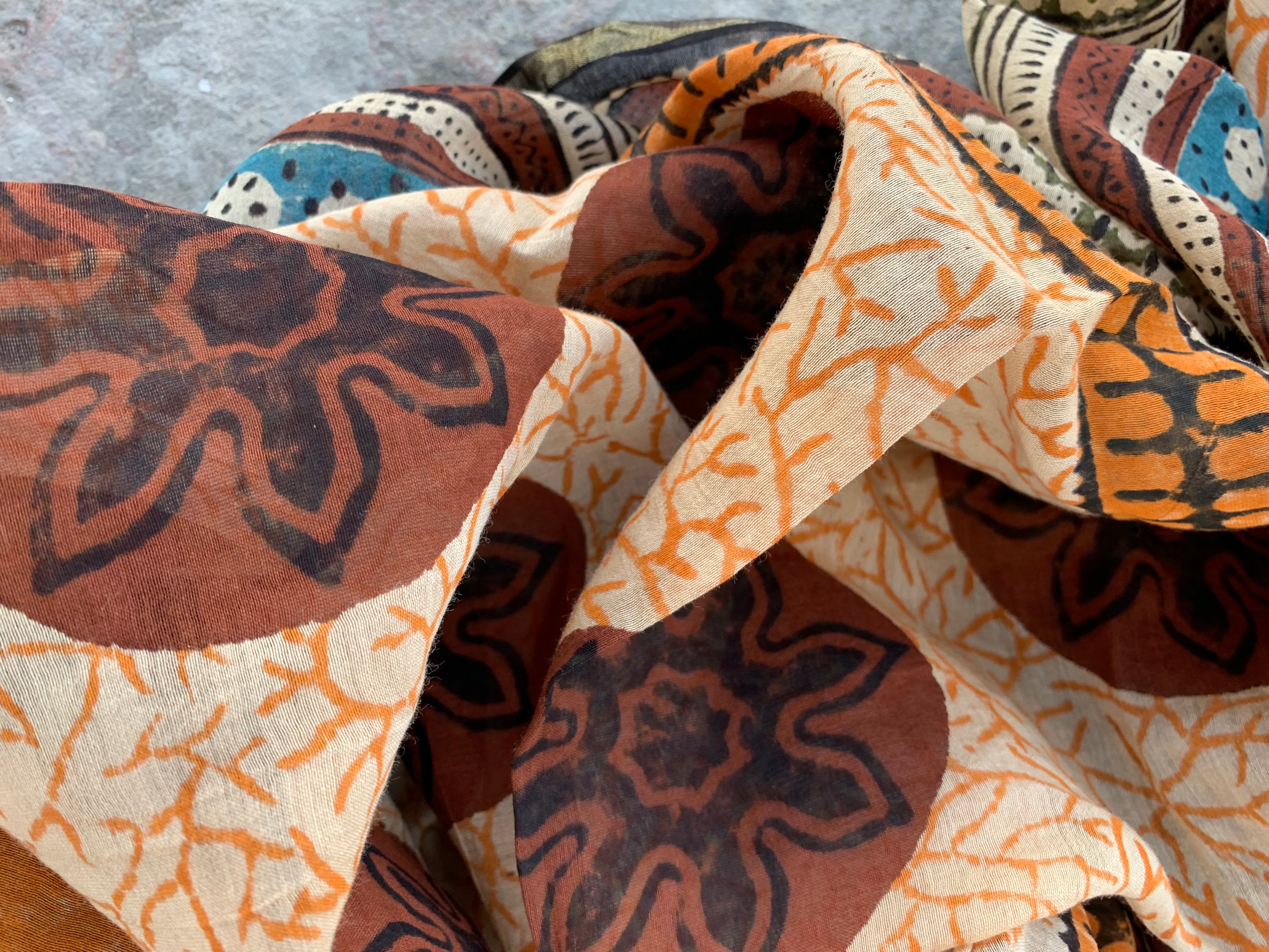 Handblock chanderi suit