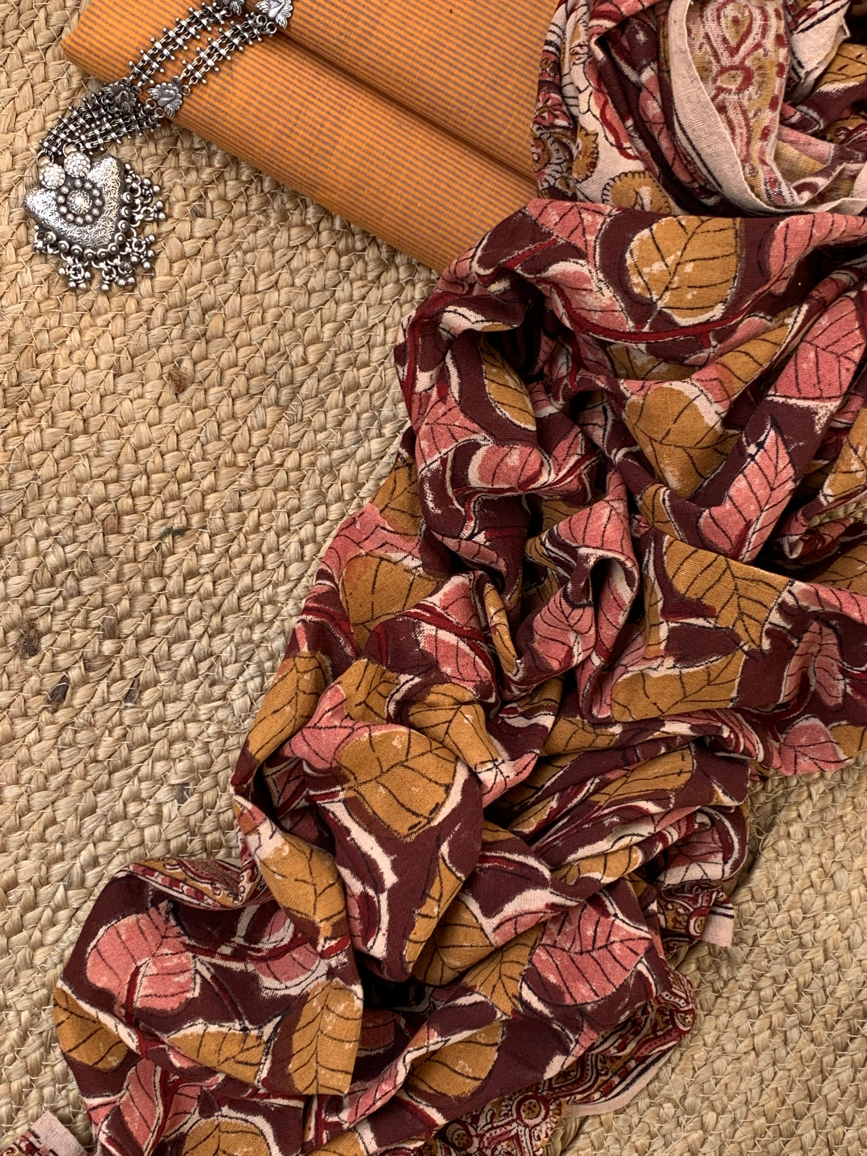 Handwoven Handcrafted Kalamkari Kurta Dupatta Set