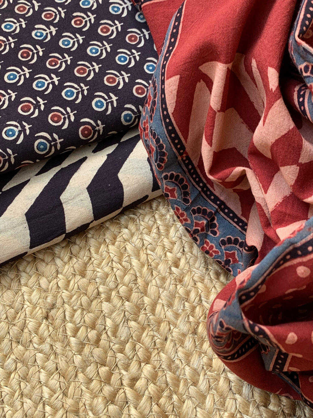 Natural Dyes Handblock Ajrakh Cotton Suit