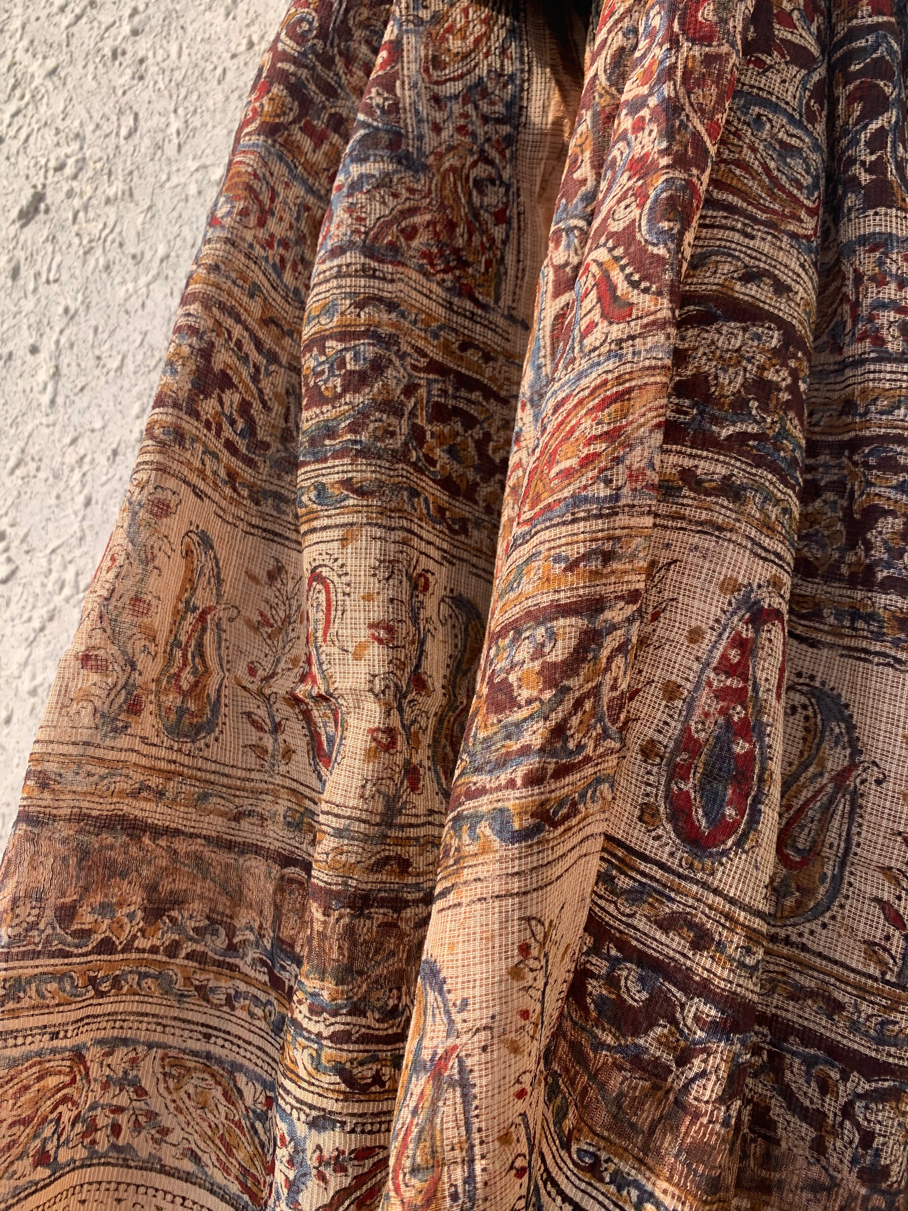 Handwoven and Handblock Natural Dye Kalamkari Kota Dupatta
