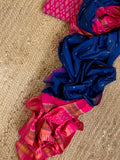 Handwoven Ikat Cotton Silk Kurta Dupatta Set