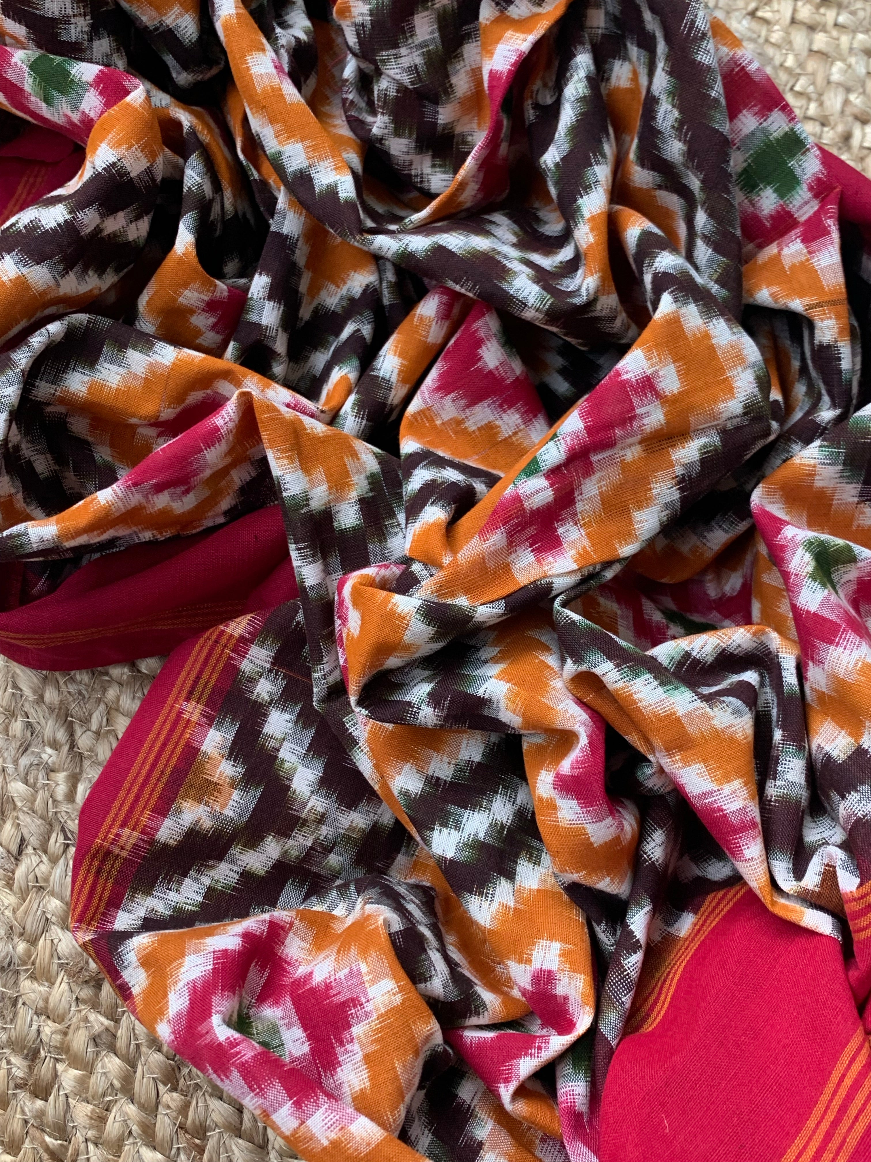 Handwoven Double Ikat Kurta Dupatta Set