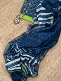 Handblock chanderi suit
