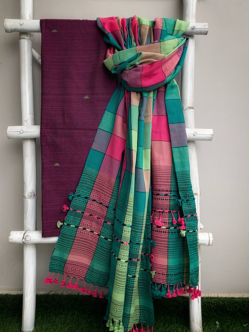 Handwoven Bhujodi Kurta Dupatta Set