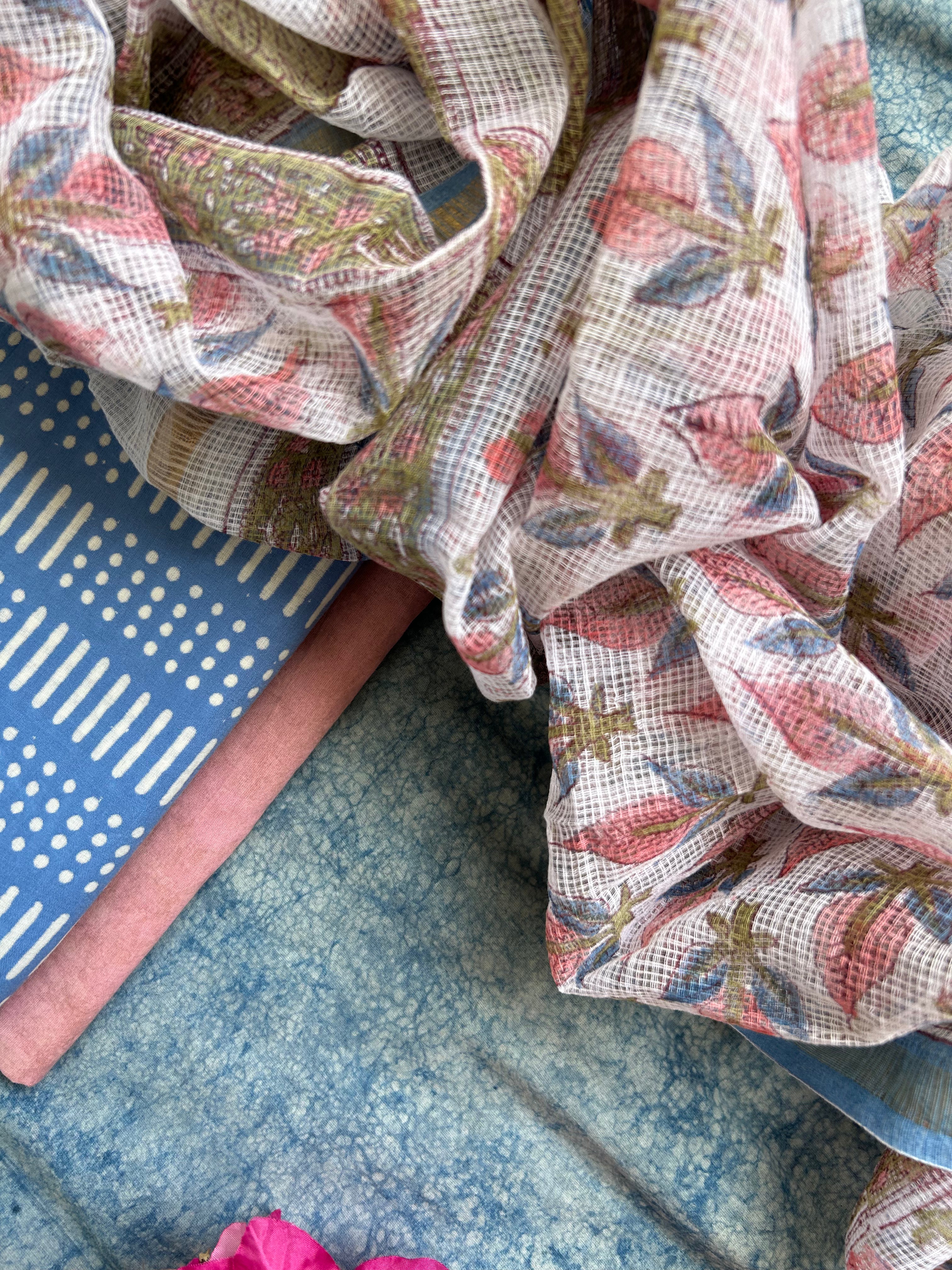 Handcrafted Cotton Kota Dupatta Suit