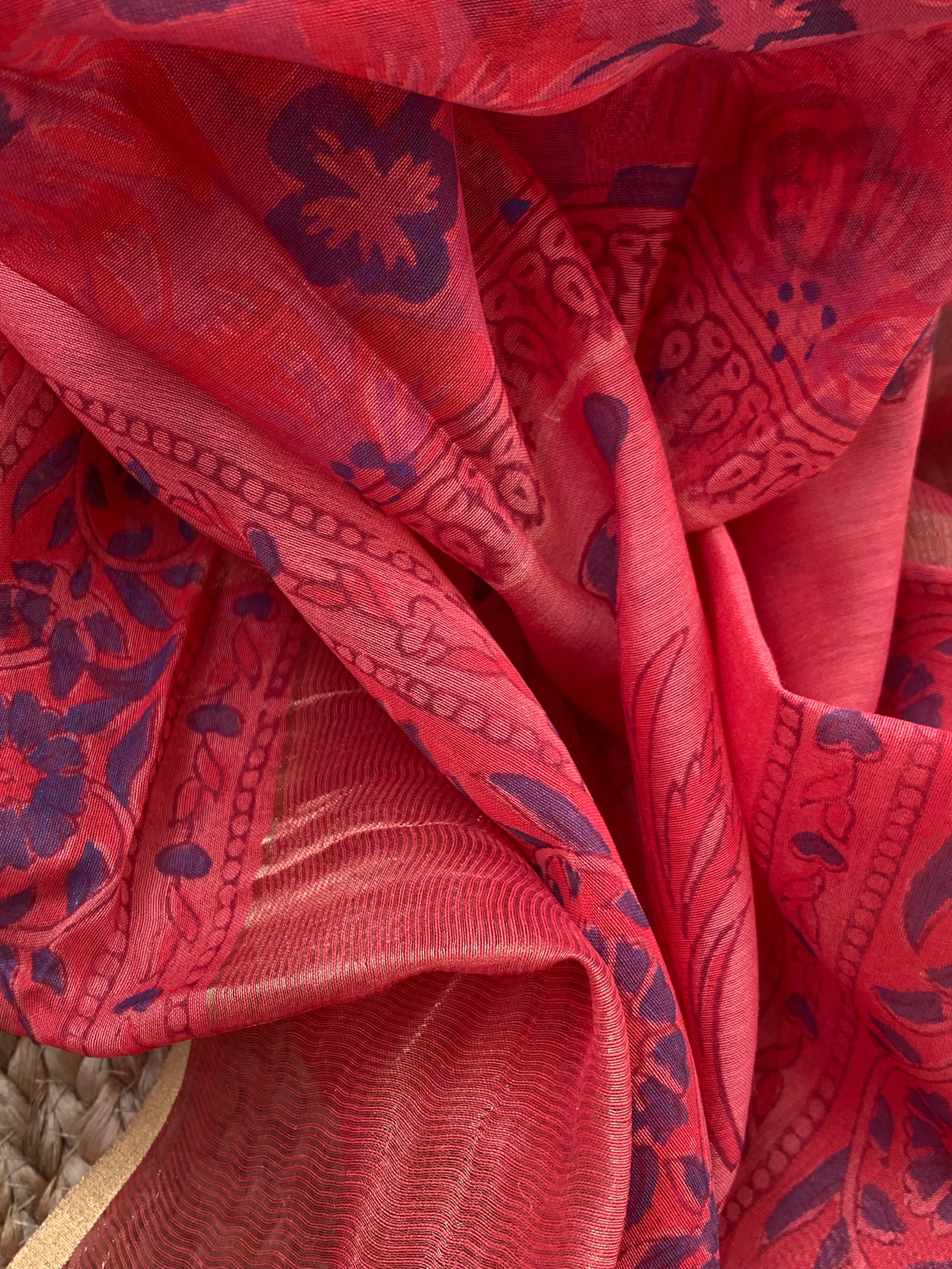 Handwoven Maheshwari Kurta dupatta set