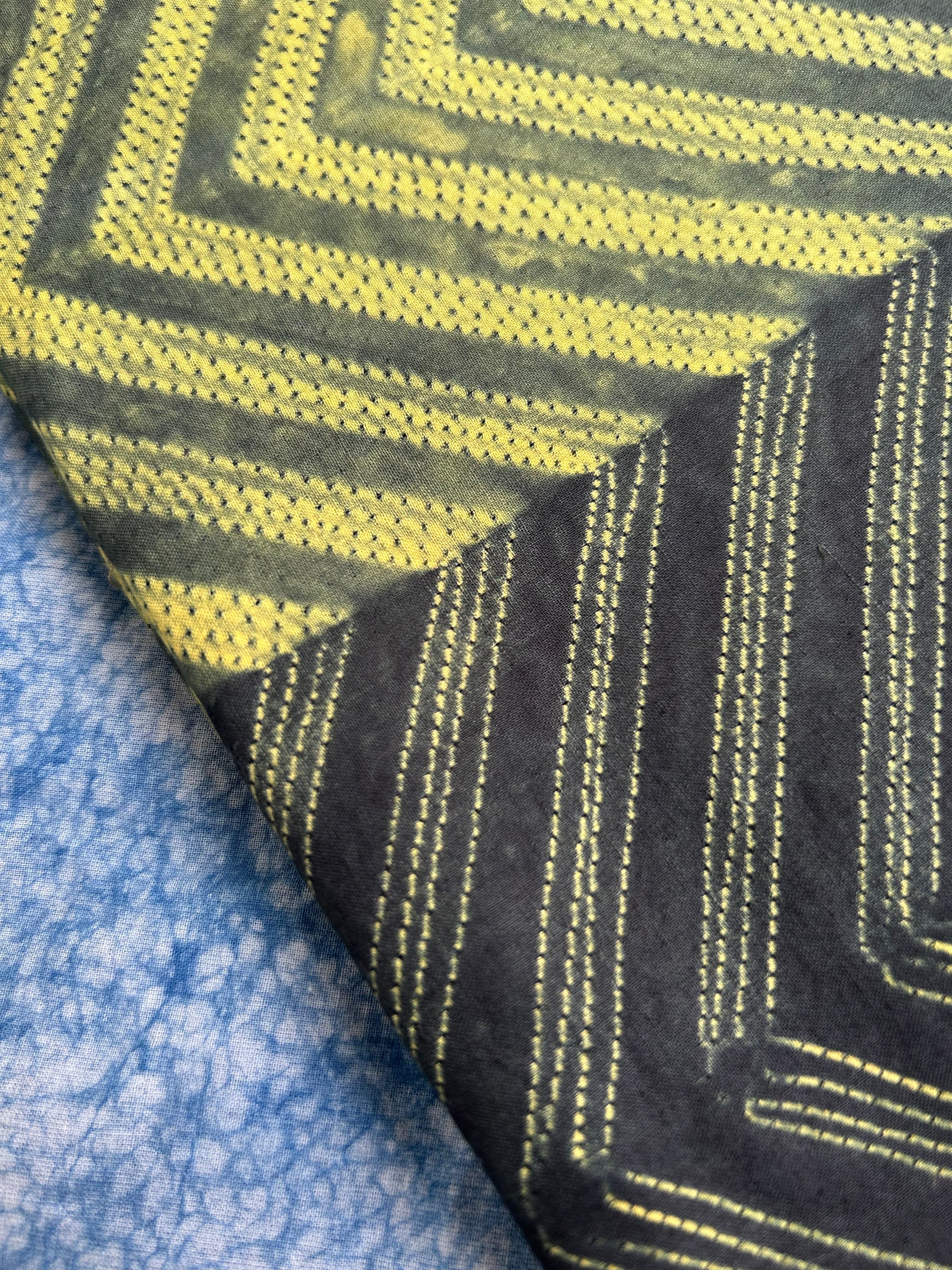 Hand done shibori Cotton Fabric