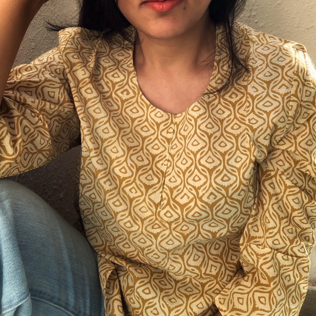 Handblock Cotton Kurta