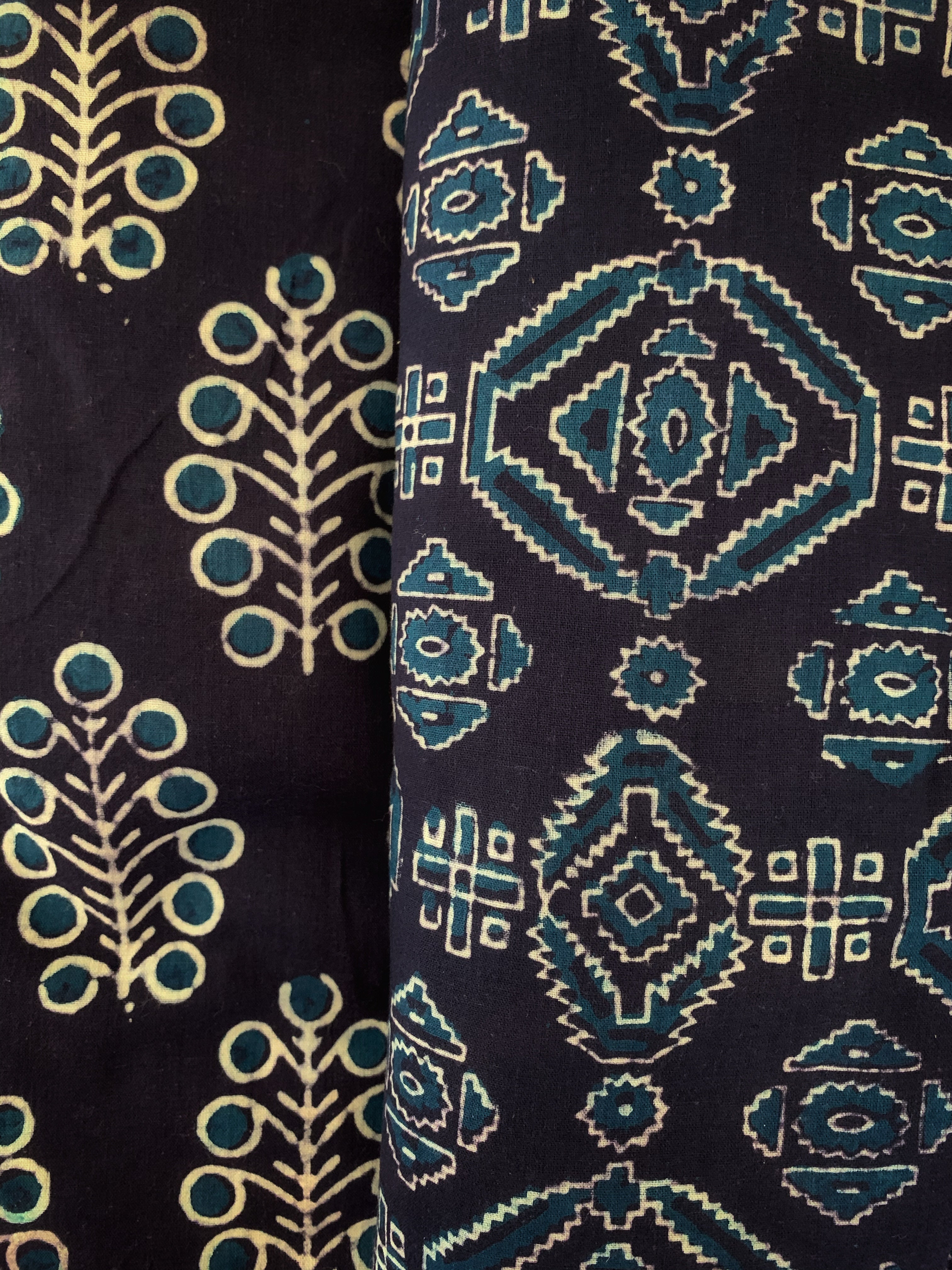 Hand Block Printed Cotton Kurta Bottom Set