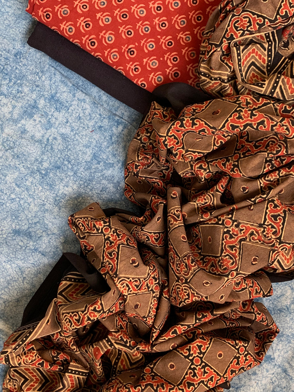Natural Dyes Handblock Ajrakh Cotton Suit