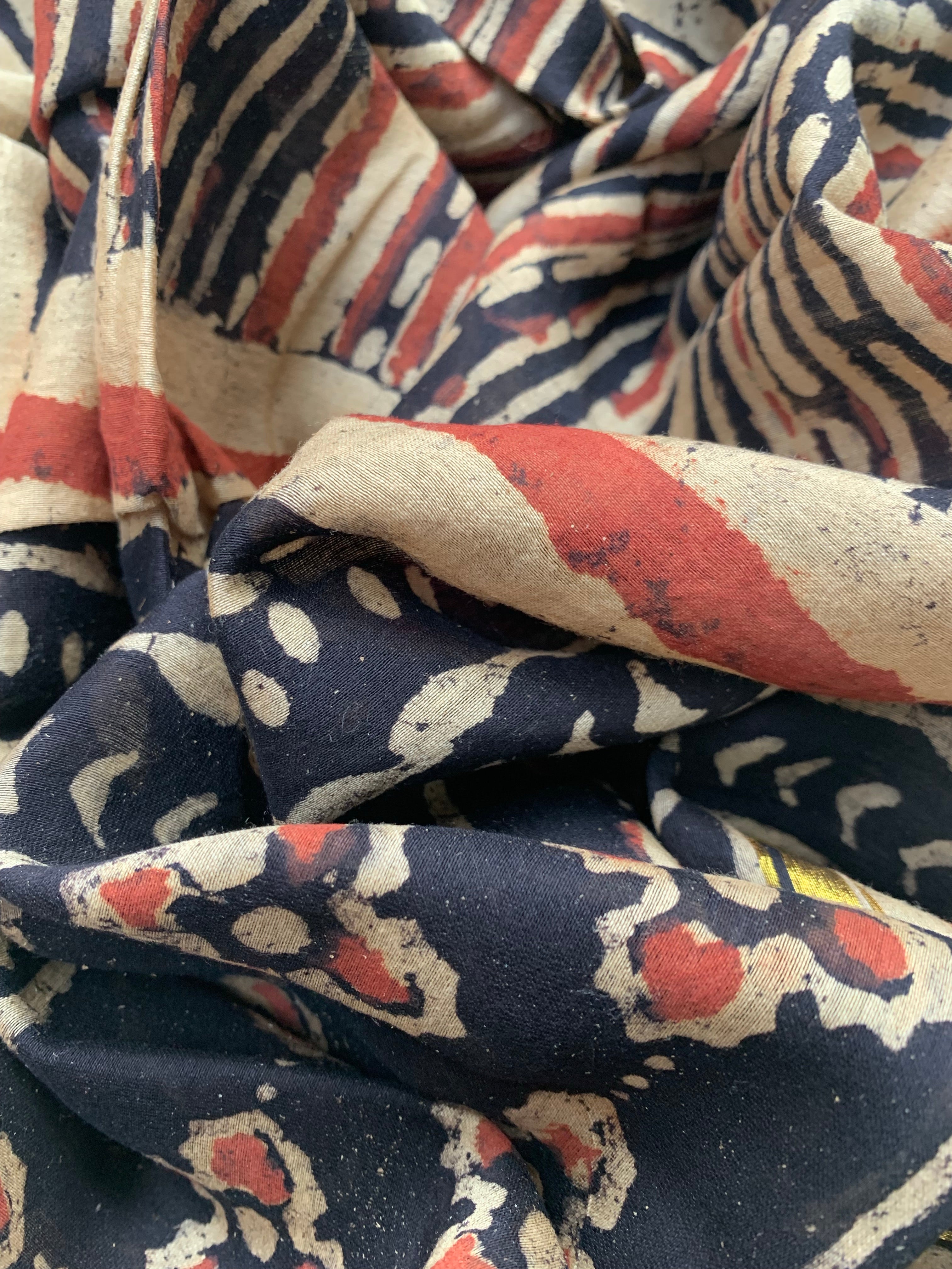 Handblock Chanderi Silk Cotton Suit