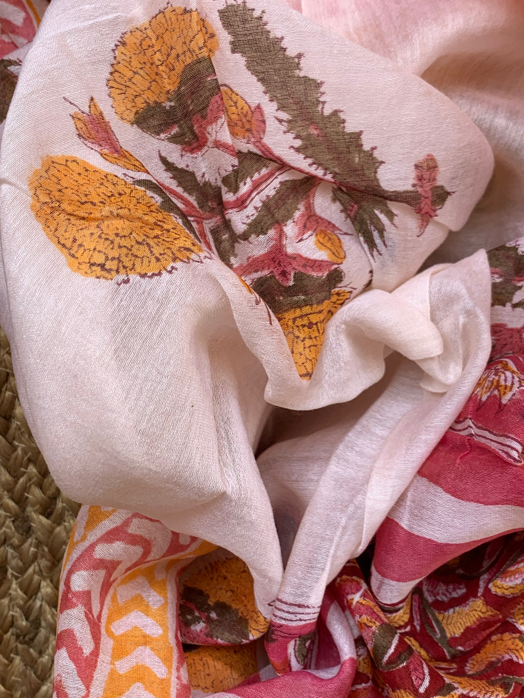 Handblock Chanderi Silk Cotton Suit