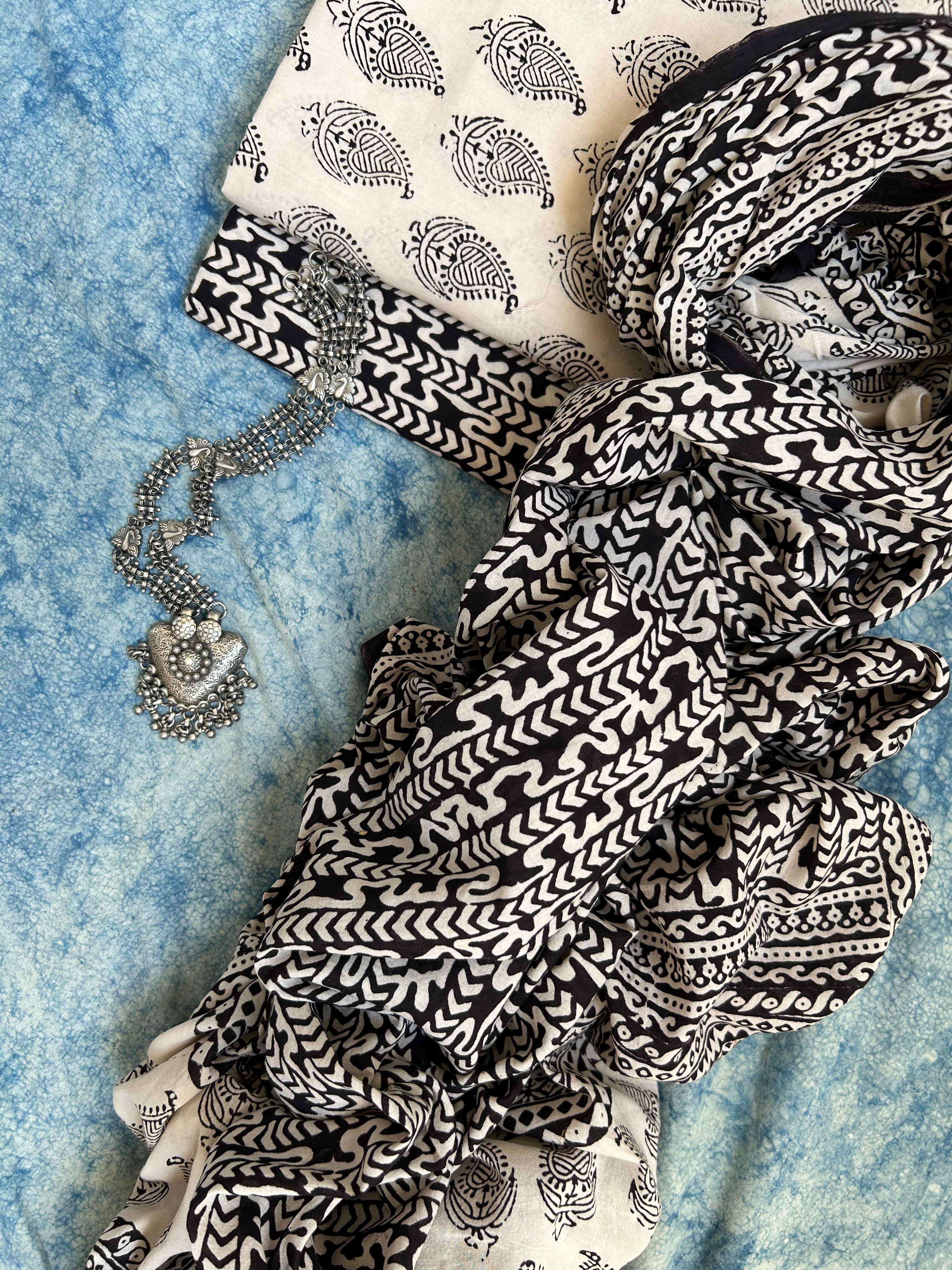 Natural Dyed Bagh Block Print Cotton Suit