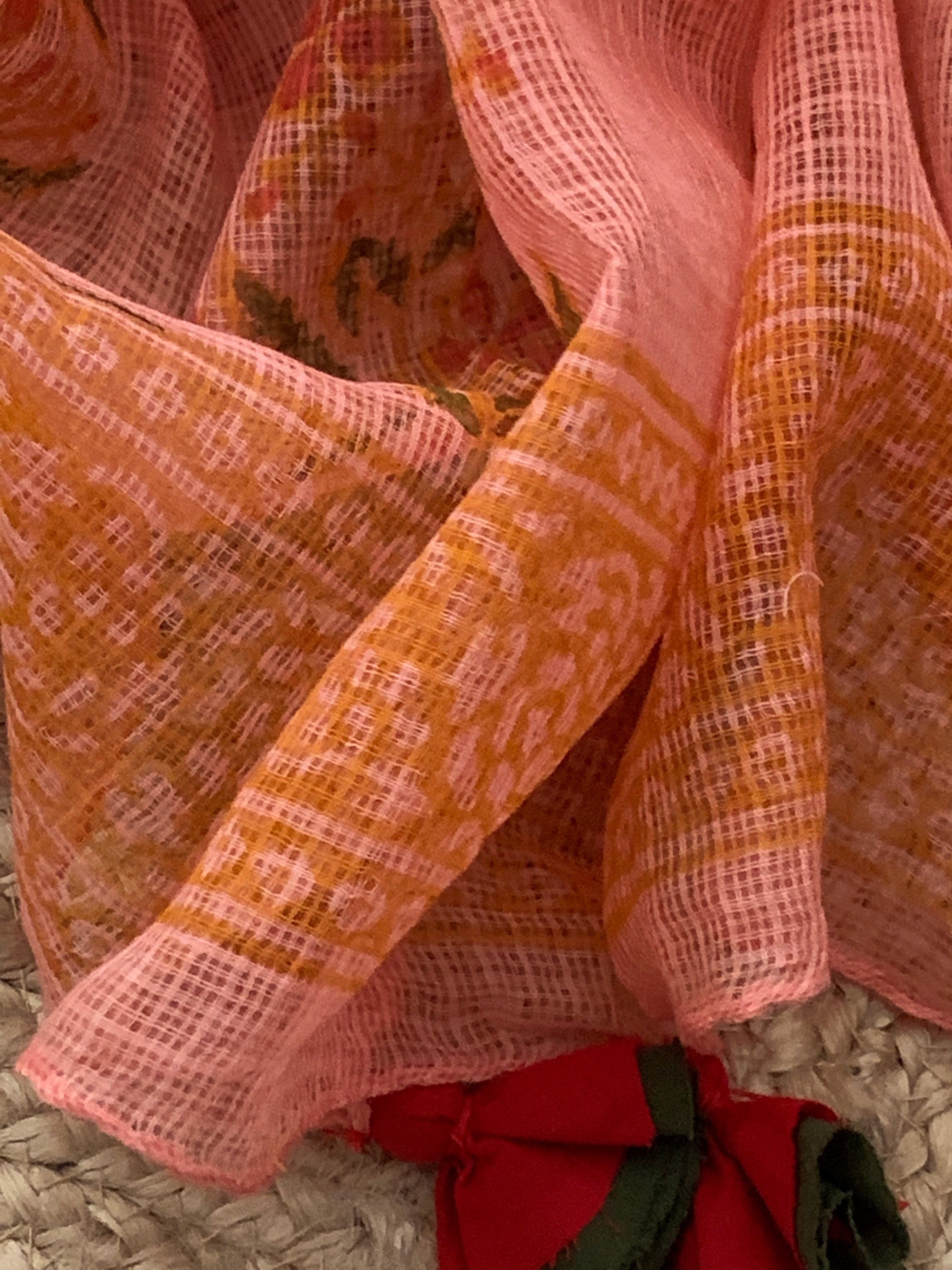 Coral Pink Handcrafted Kota Suit