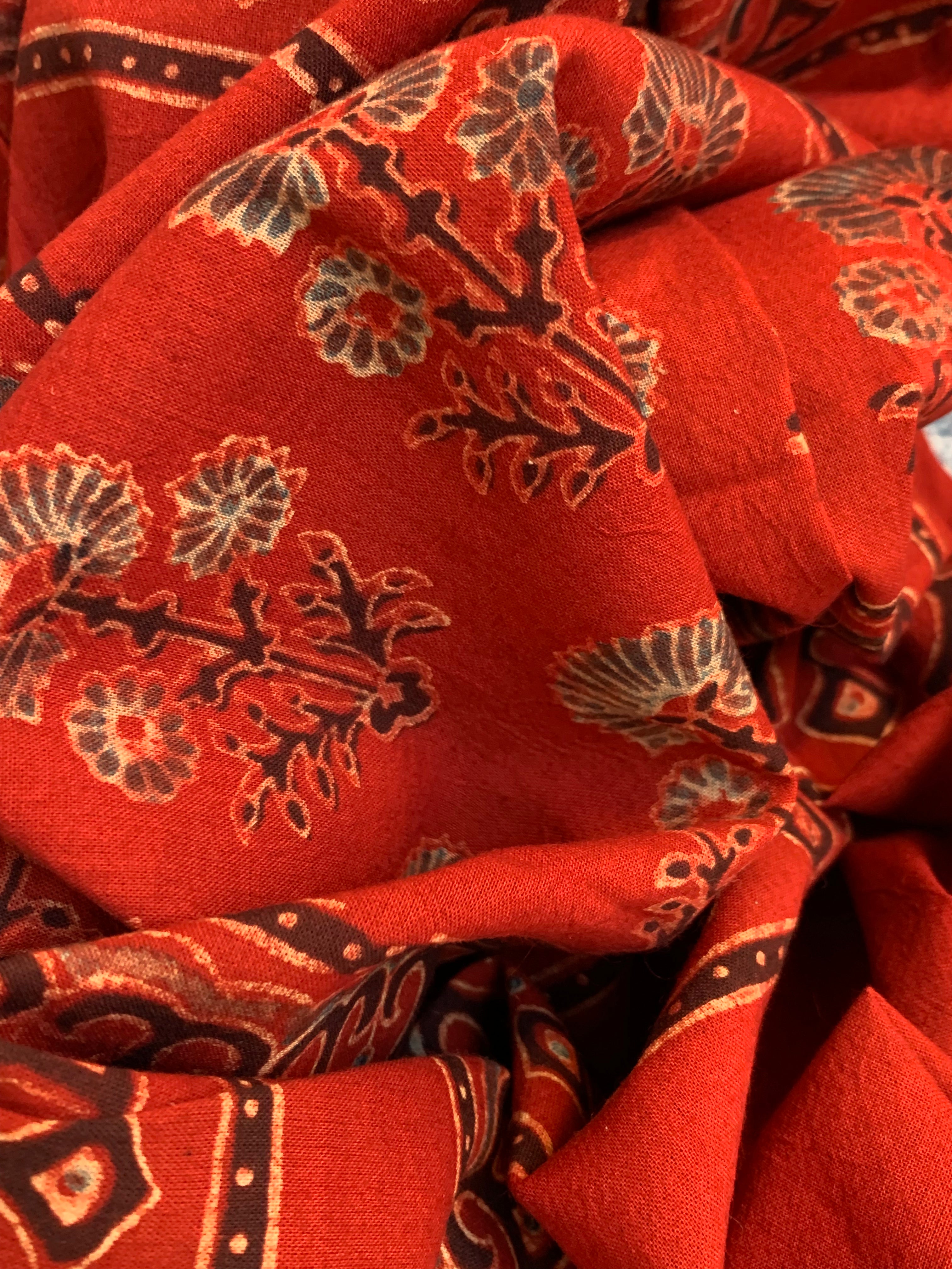 Natural Dyes Handblock Ajrakh Cotton Suit