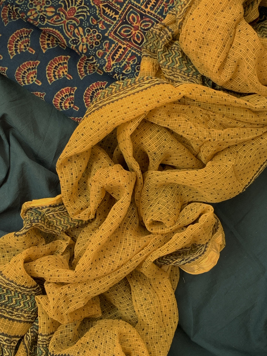 Handblock Ajrakh Cotton Kota Suit