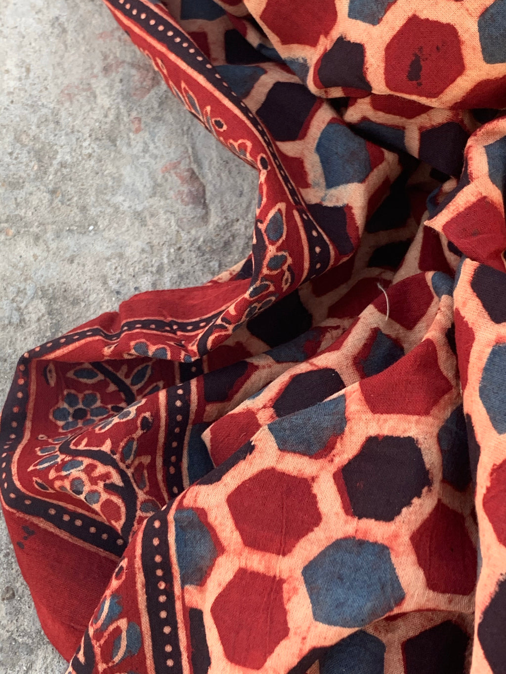 Handblock Ajrakh Cotton Suit