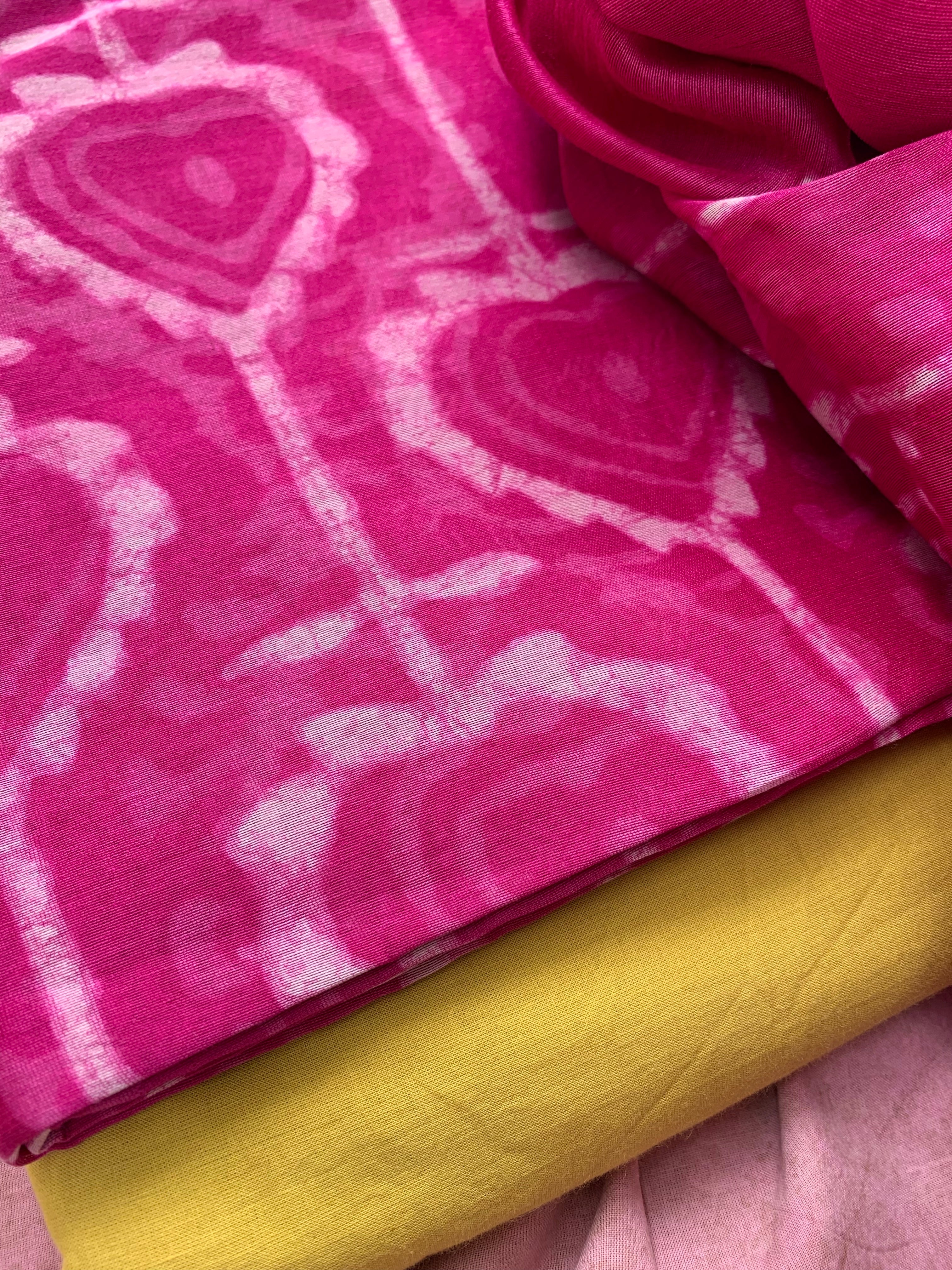 Handblock Chanderi Suit
