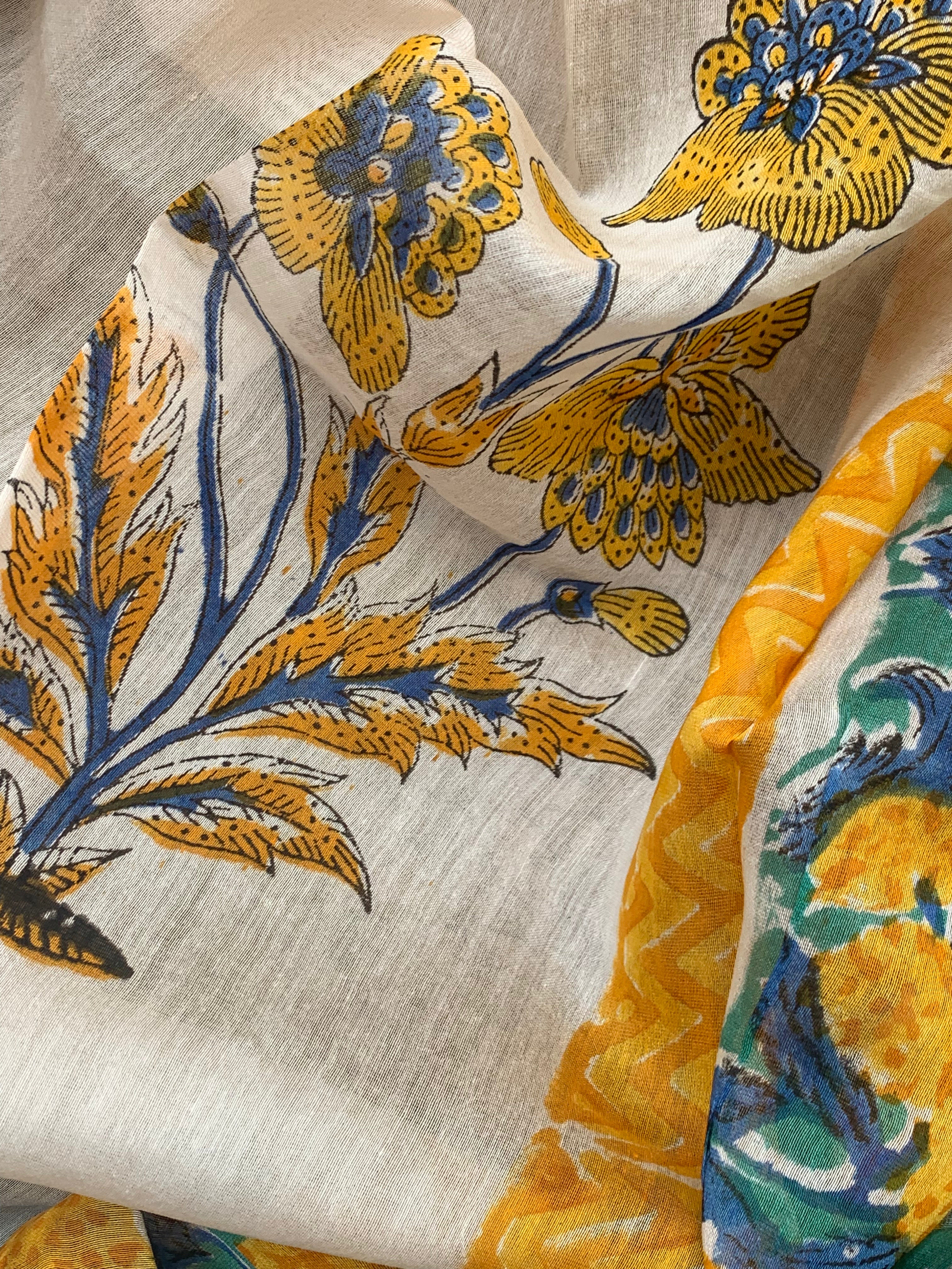 Handblock Chanderi Silk Cotton Suit