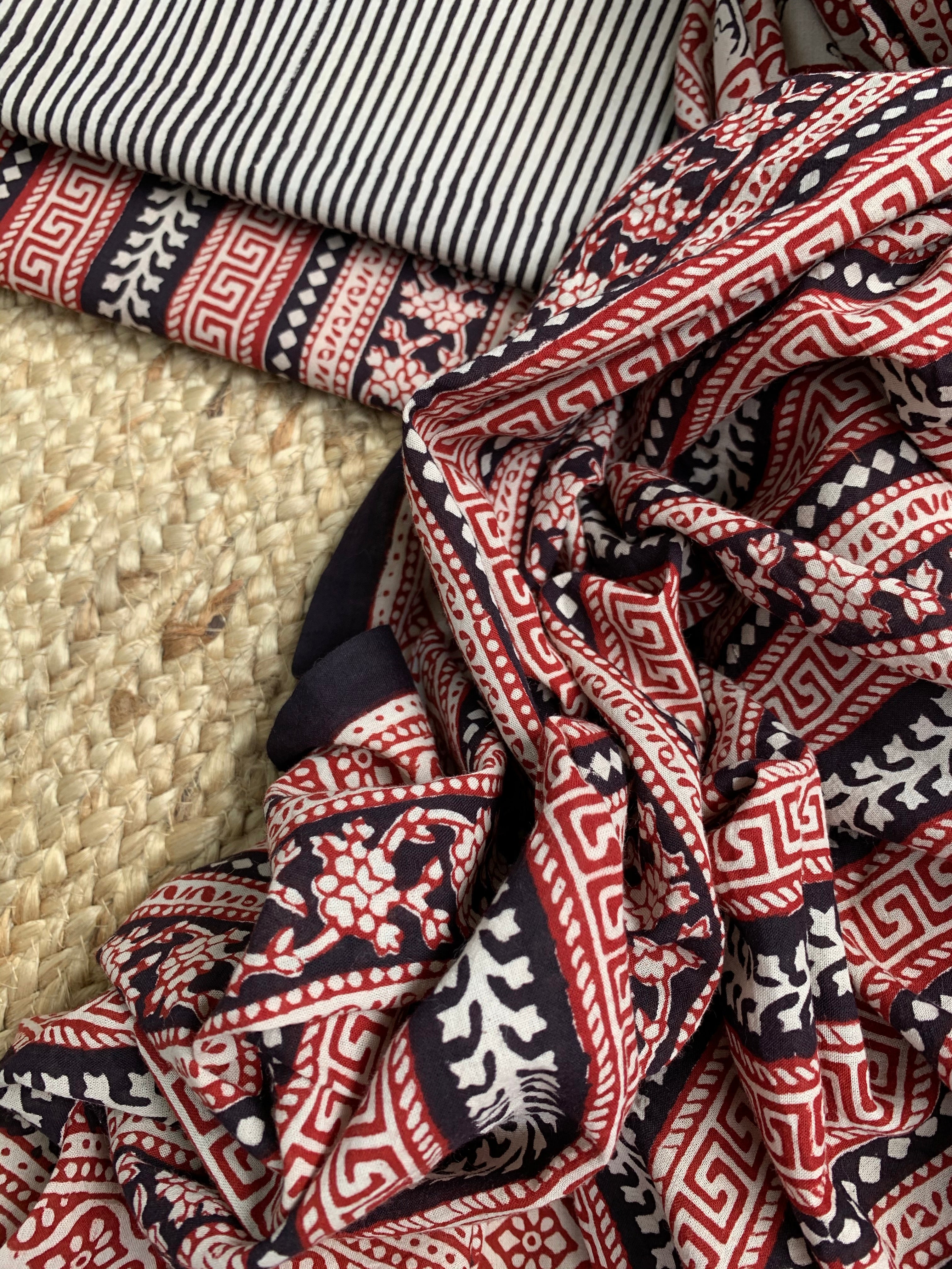 Natural Dyed Bagh Handblock Cotton Suit