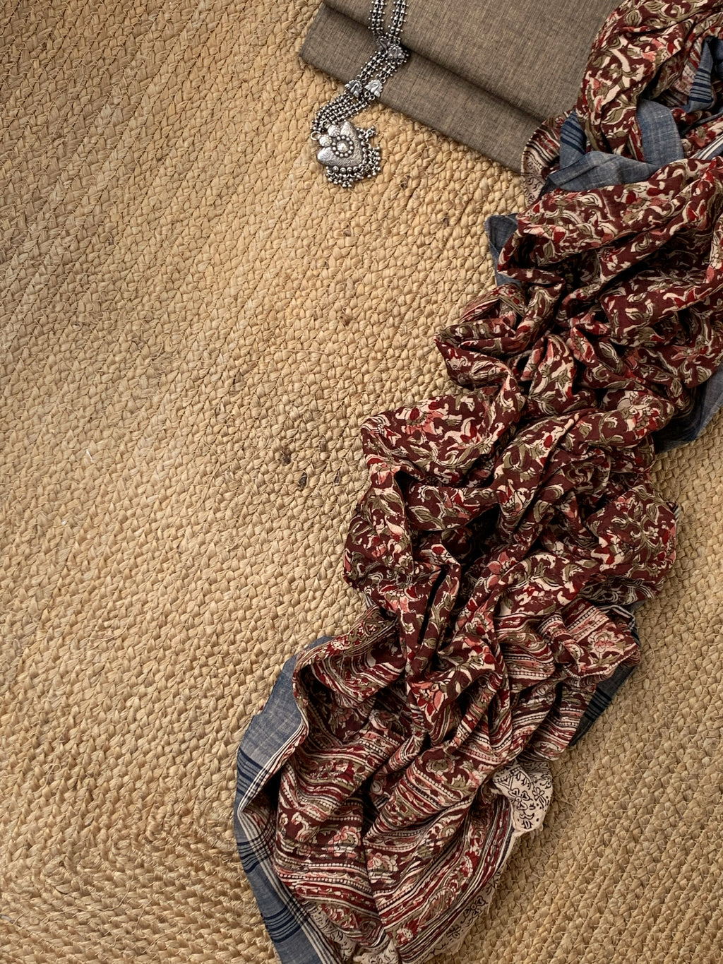 Handwoven Handcrafted Kalamkari Kurta Dupatta Set