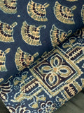 Handblock Ajrakh Cotton Kurta Bottom Set