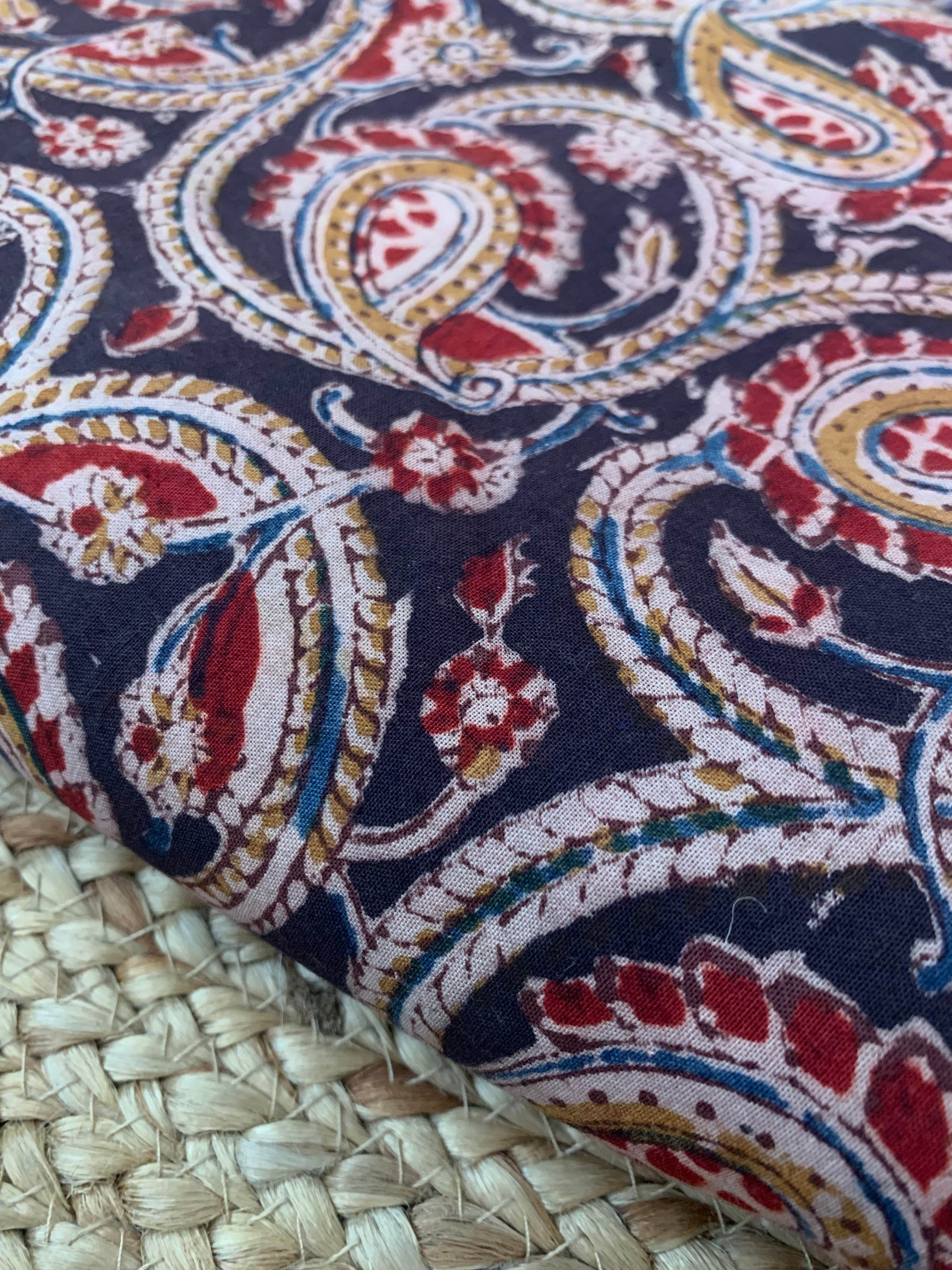 Pedana Hand Block Printed Kalamkari Natural Dyed Cotton Fabric Kurta