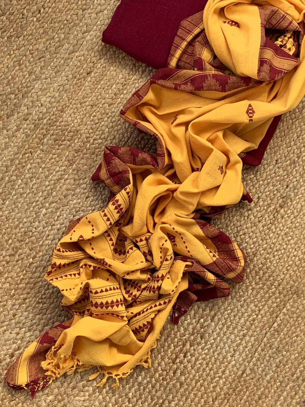 Handspun Handwoven Kotpad Kurta Dupatta Set