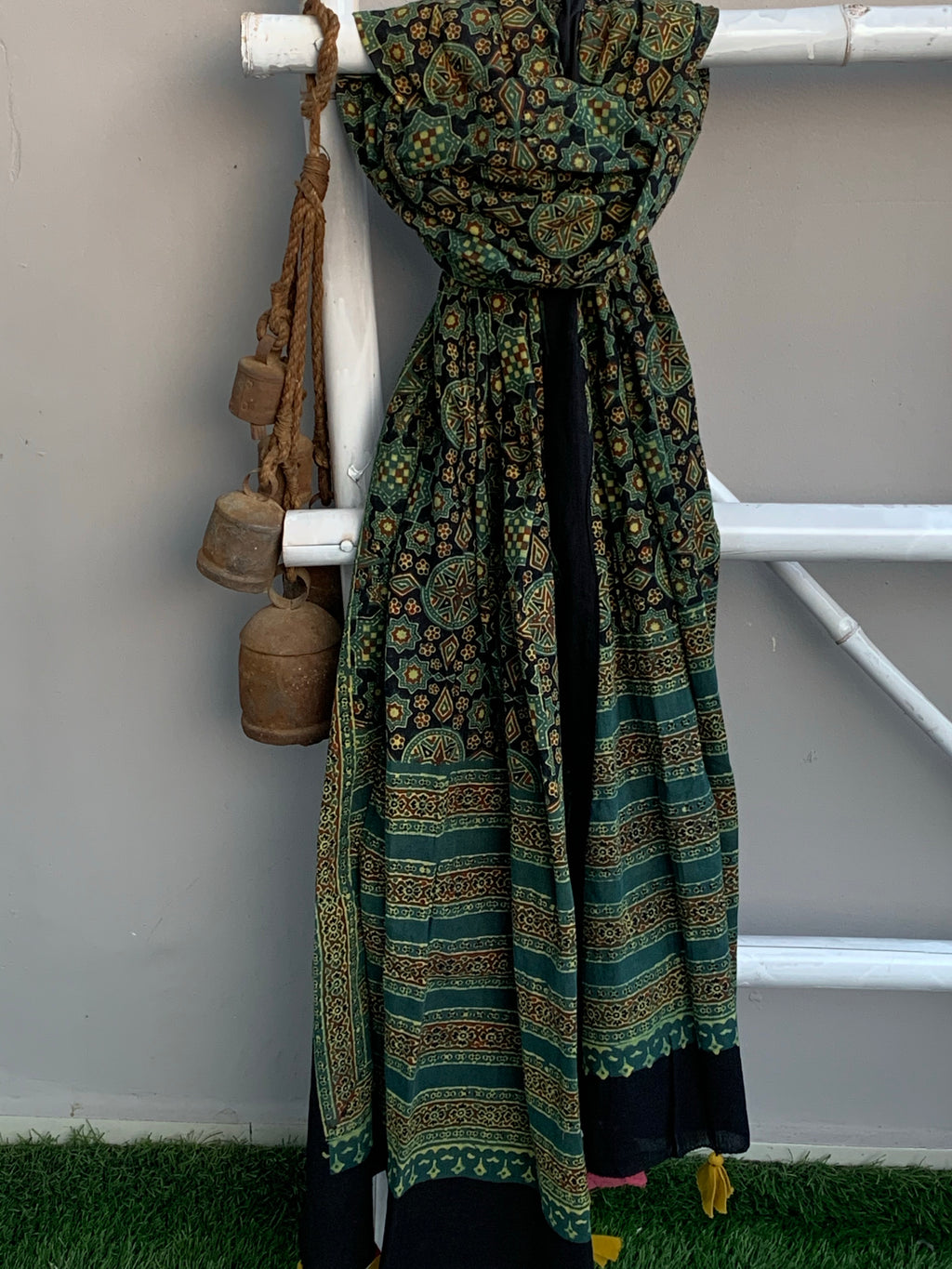 Handblock Ajrakh Dupatta