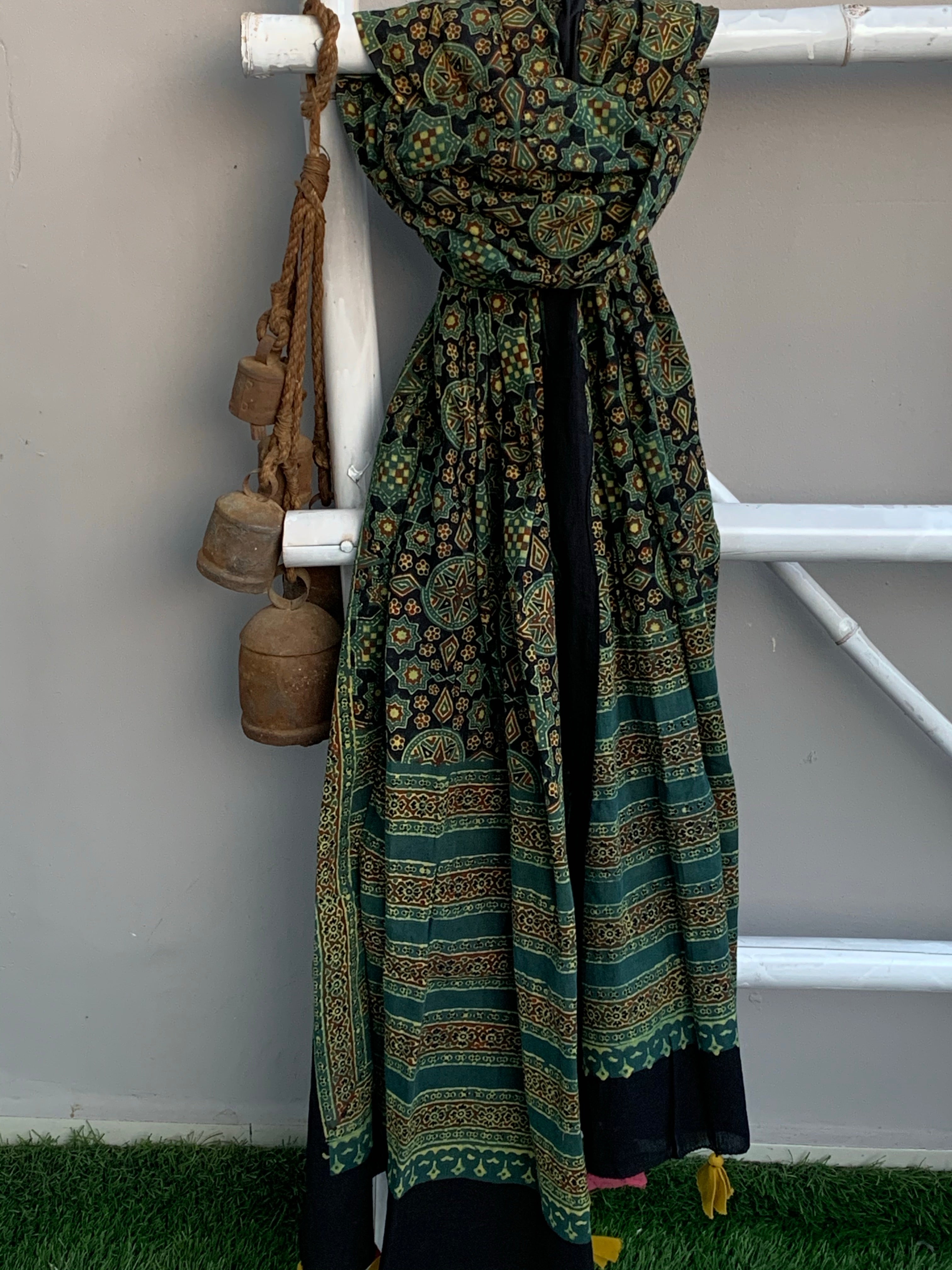 Handblock Ajrakh Dupatta