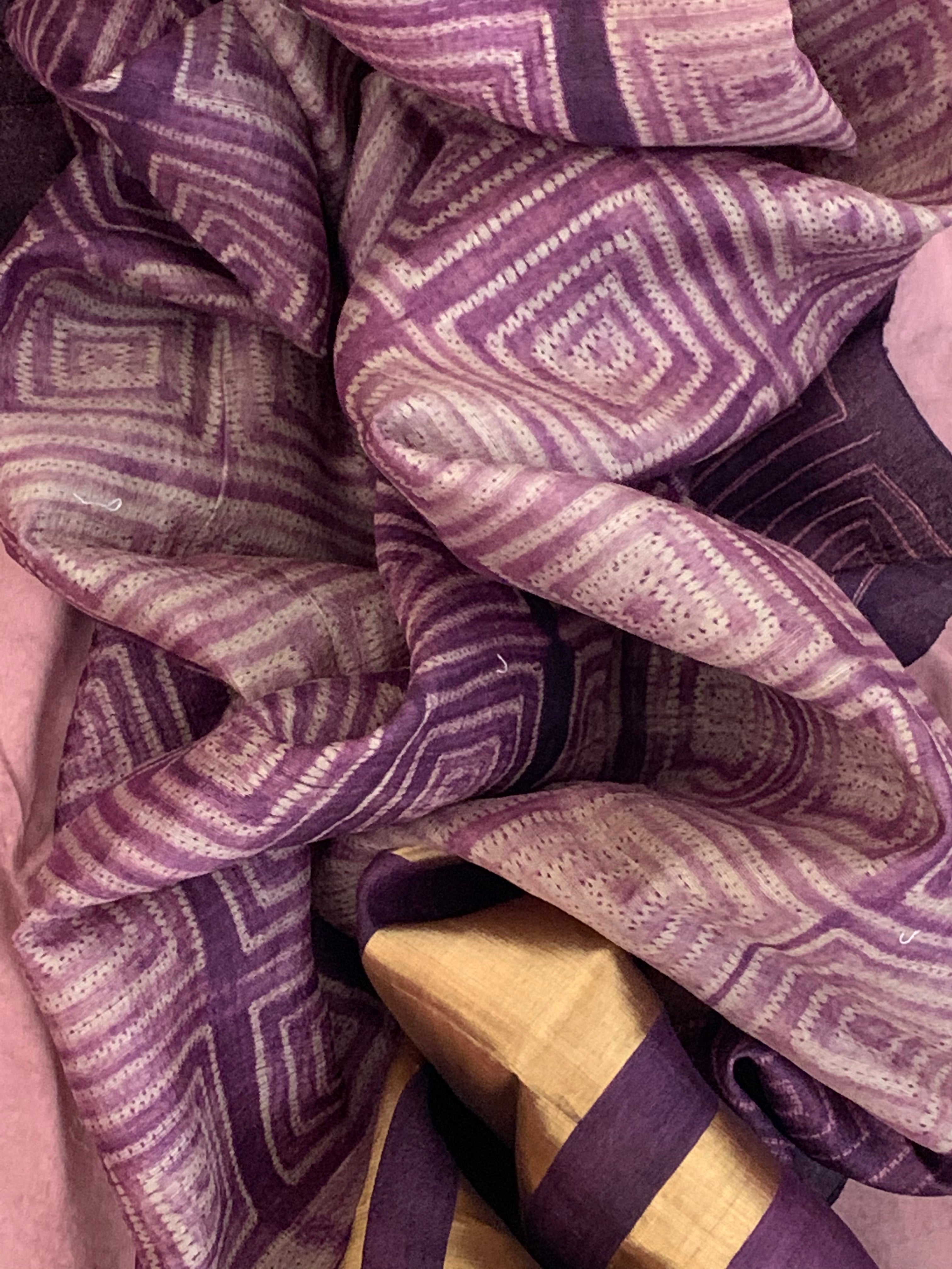 Handwoven & Handmade Tussar Shibori Kurta Dupatta Set