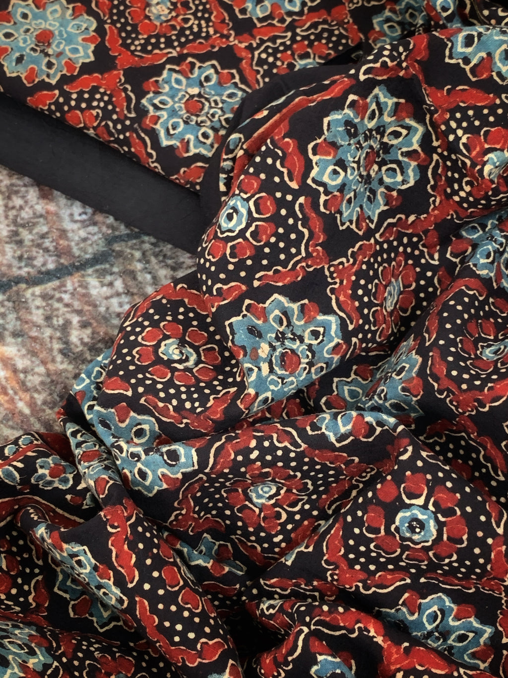 Handblock Ajrakh Cotton Suit