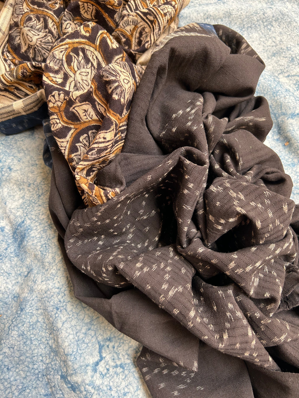 Handwoven Handcrafted Double Ikat Kalamkari Kurta Dupatta Set