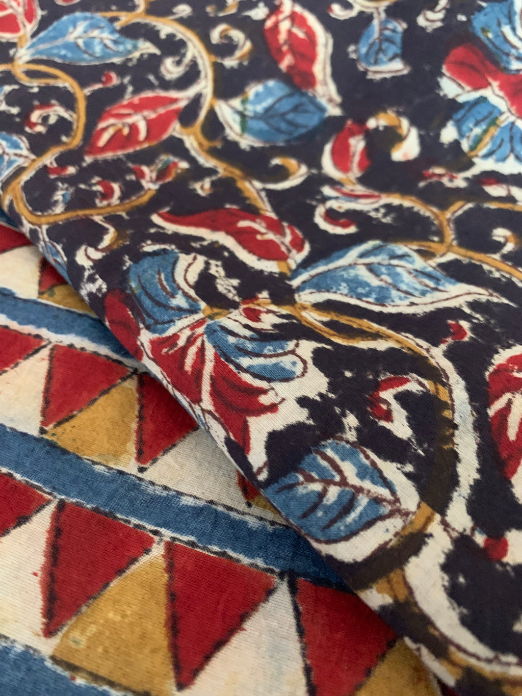 Hand Block Printed Kalamkari Natural Dyed Kurta Bottom Set
