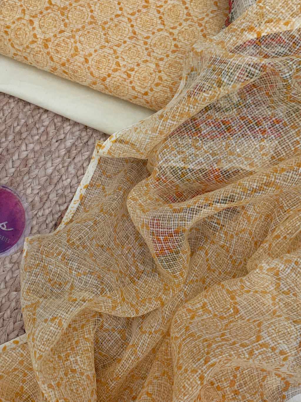 Pastel Yellow Handcrafted Kota Suit